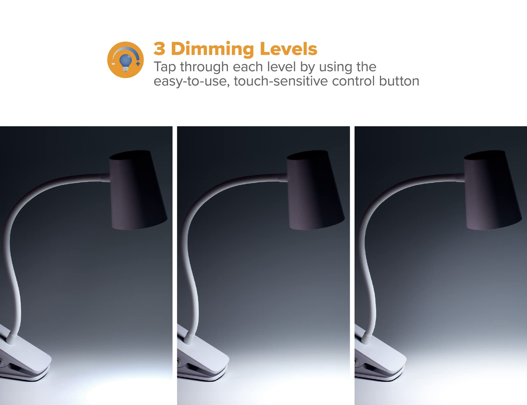Bostitch Office LED Clamp Light, Adjustable & Flexible Neck, Flicker-Free, White, Model LED2103