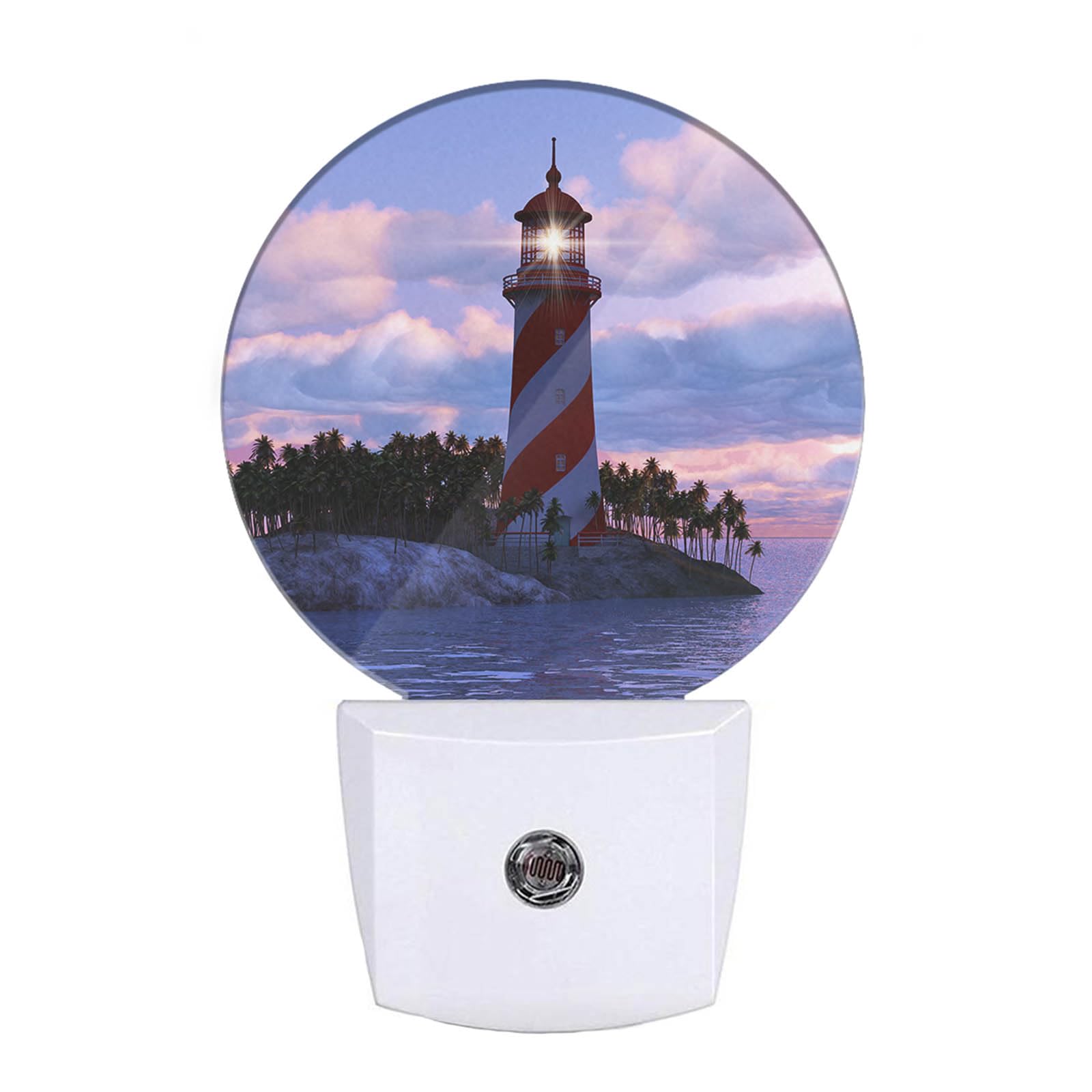 EKOBLA Nautical Lighthouse Night Lights Plug into Wall Lighthouse Sunset Coastal Seaside Night Light Dusk to Dawn Sensor LED Lam