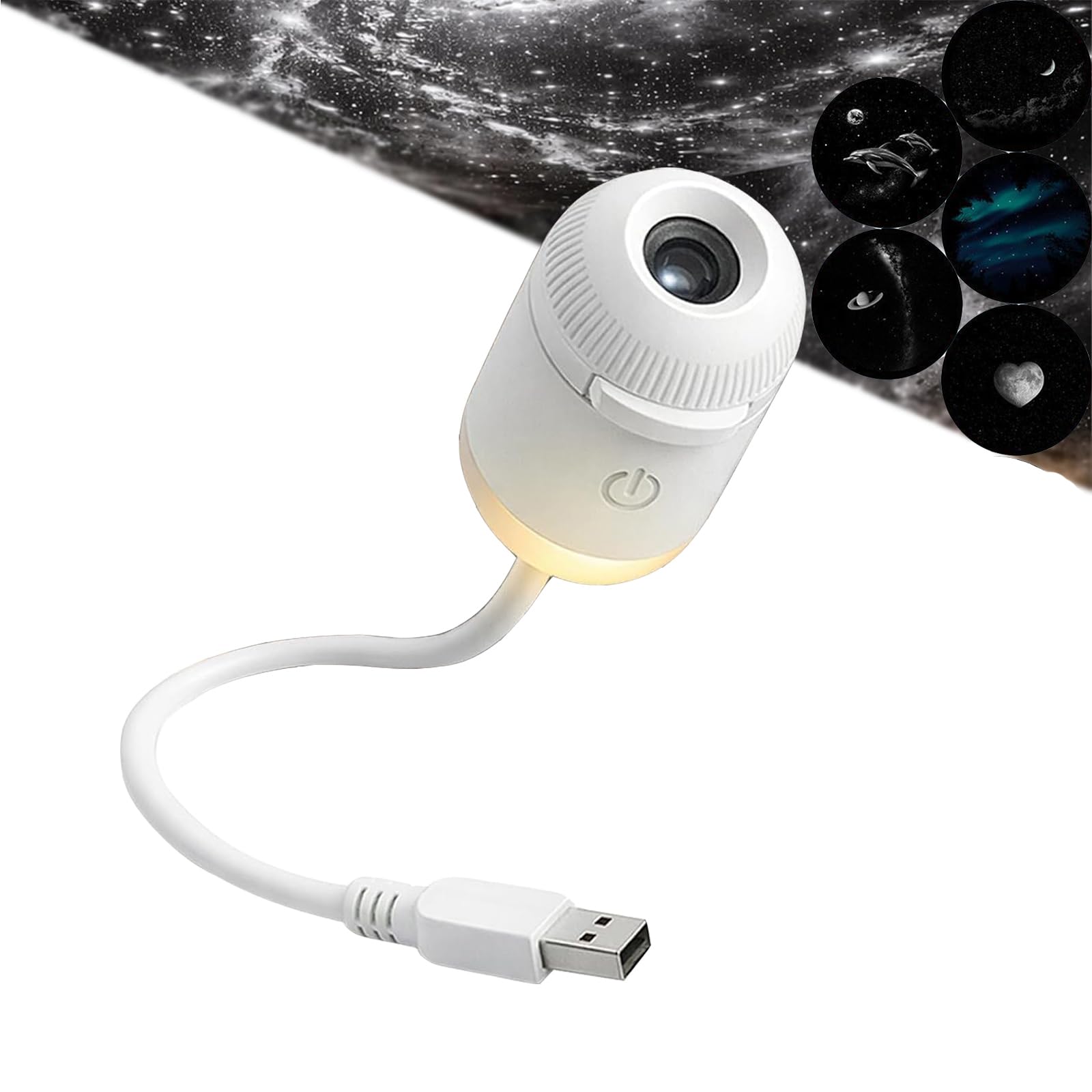 2-in-1 Galaxy Projector Night Light with Sliding Projection Films, Galaxy Light-Ceiling Night Light Milky Way Mood Lighting, Adj