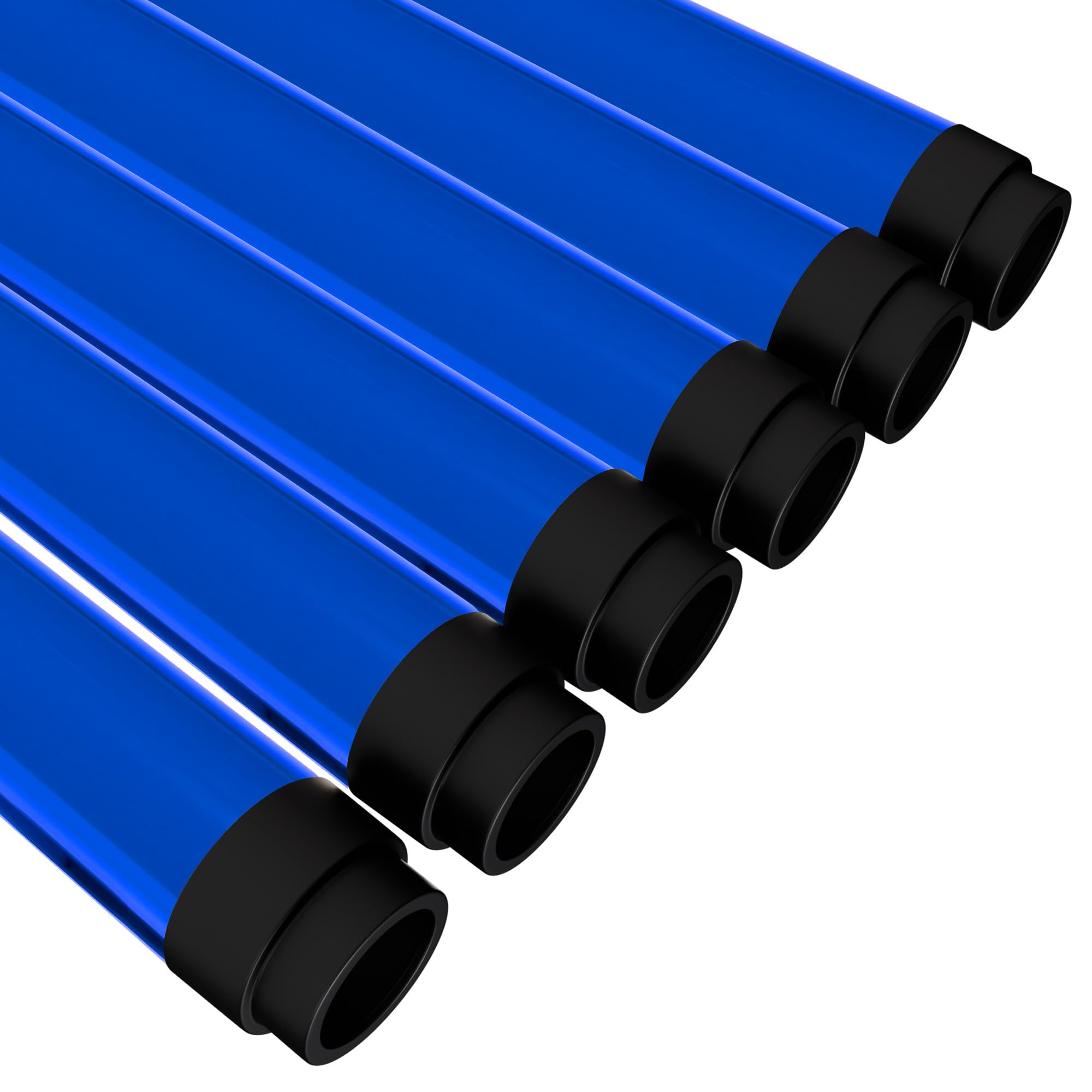 Kastlite T8 Led/Fluorescent Light Tube Guard With End Caps - 46-3/8 Lamp Diffuser Covers & Safety Sleeves  Royal Blue Colored Protective Plastic Bulb Covering & Overhead Lighting Accessory  Pack/24
