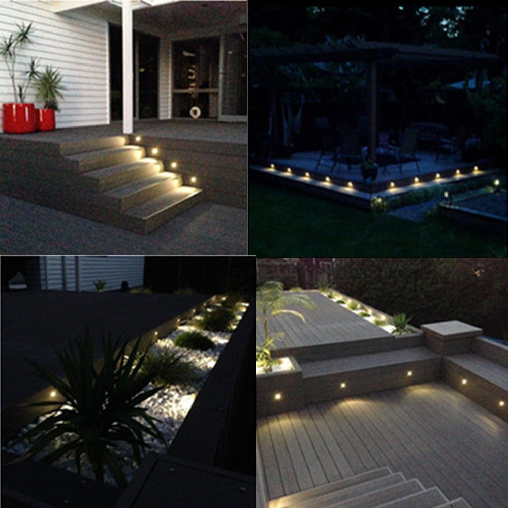 Fvtled Pack Of 6 Warm White Led Deck Lights Kit F1.38 Outdoor Garden Yard Decoration Lamp Recessed Pathway Step Warm White Led L