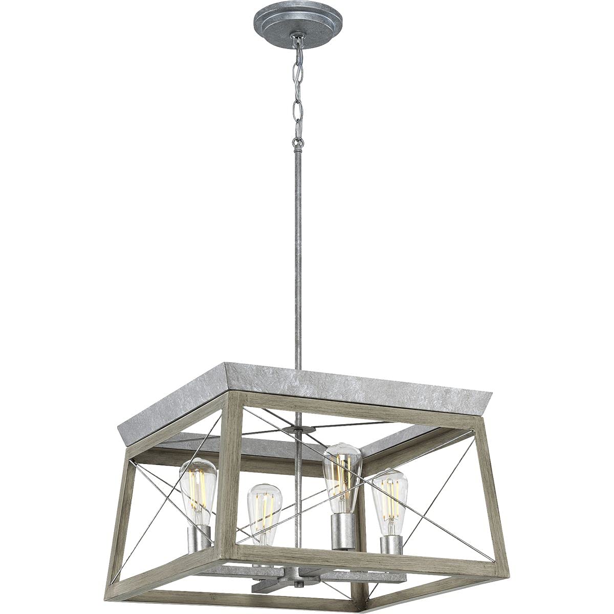 Progress Lighting P400047-141 Briarwood Collection Light Fixture, Farmhouse Style Modern Chandelier For Kitchen And Dining Room,