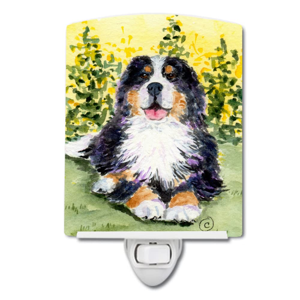 Caroline'S Treasures Ss8708Cnl Bernese Mountain Dog Ceramic Night Light Compact, Ul-Certified, Ideal For Bedroom, Bathroom, Nursery, Hallway, Kitchen, 6X4X3, Multicolor