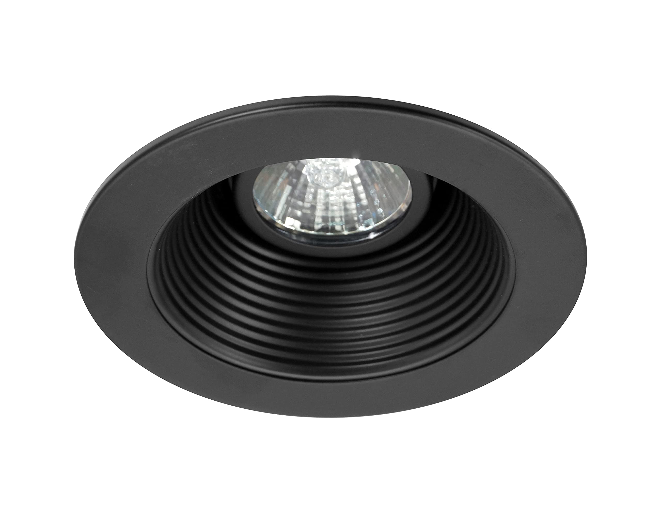 Nicor Lighting 4 Inch Black Recessed Baffle Trim For Mr16 Bulb (14002Bk)