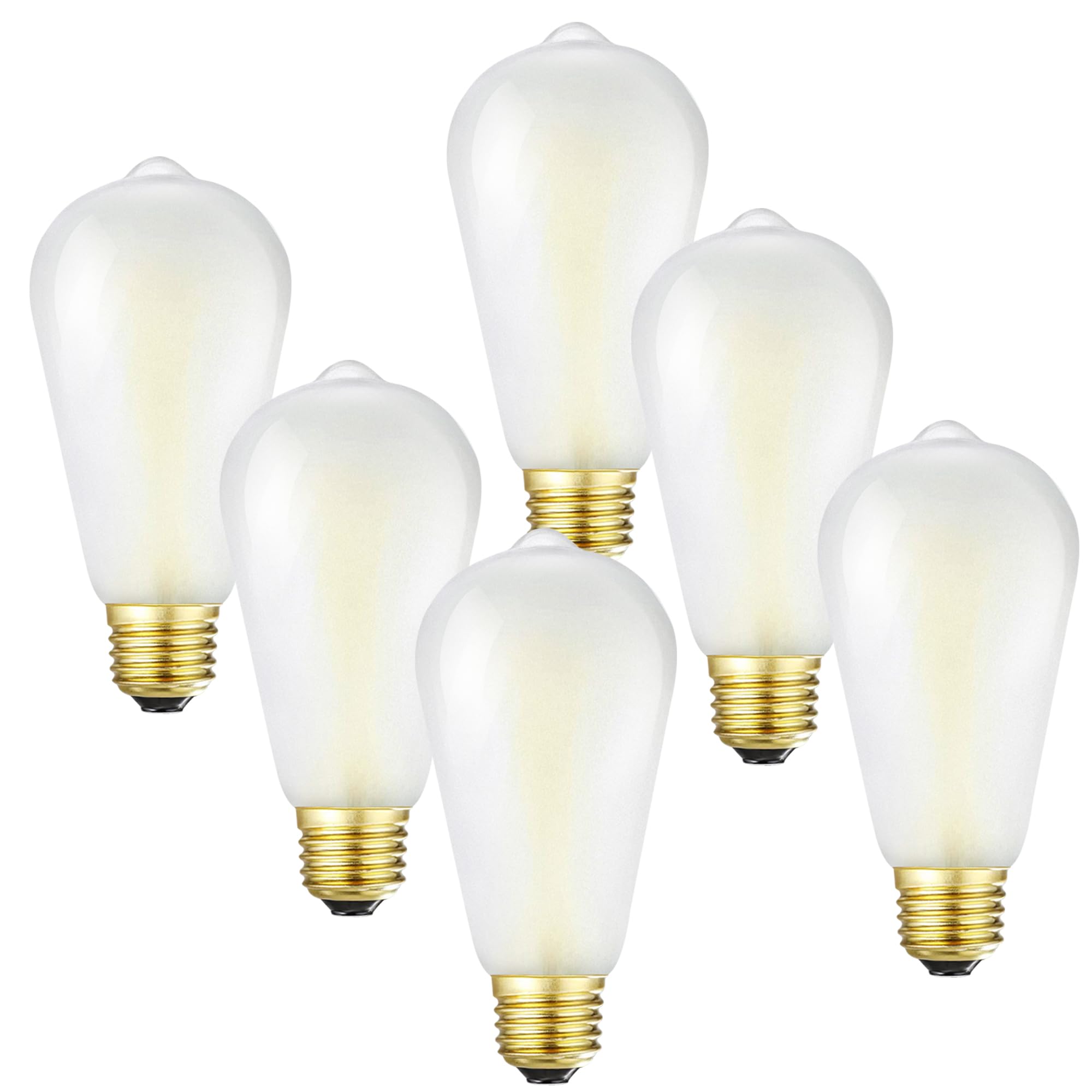 Homosum Dimmable Frosted Edison Bulbs,E26, 6W Equivalent 60W,600Lm, Daylight White 5000K, Ac120V,St58 Antique Led Filament Bulbs