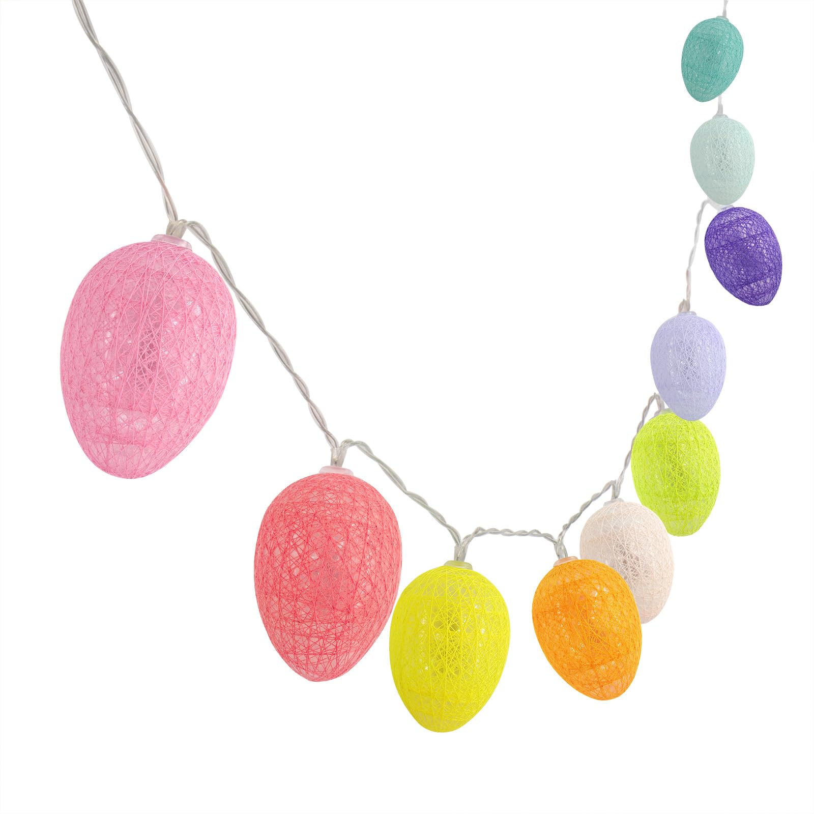 Gardeningwill 10Ft 30 LED Colorful Easter Egg String Lights - Battery Operated Fairy Lights for Indoor Outdoor Easter Tree, Mant