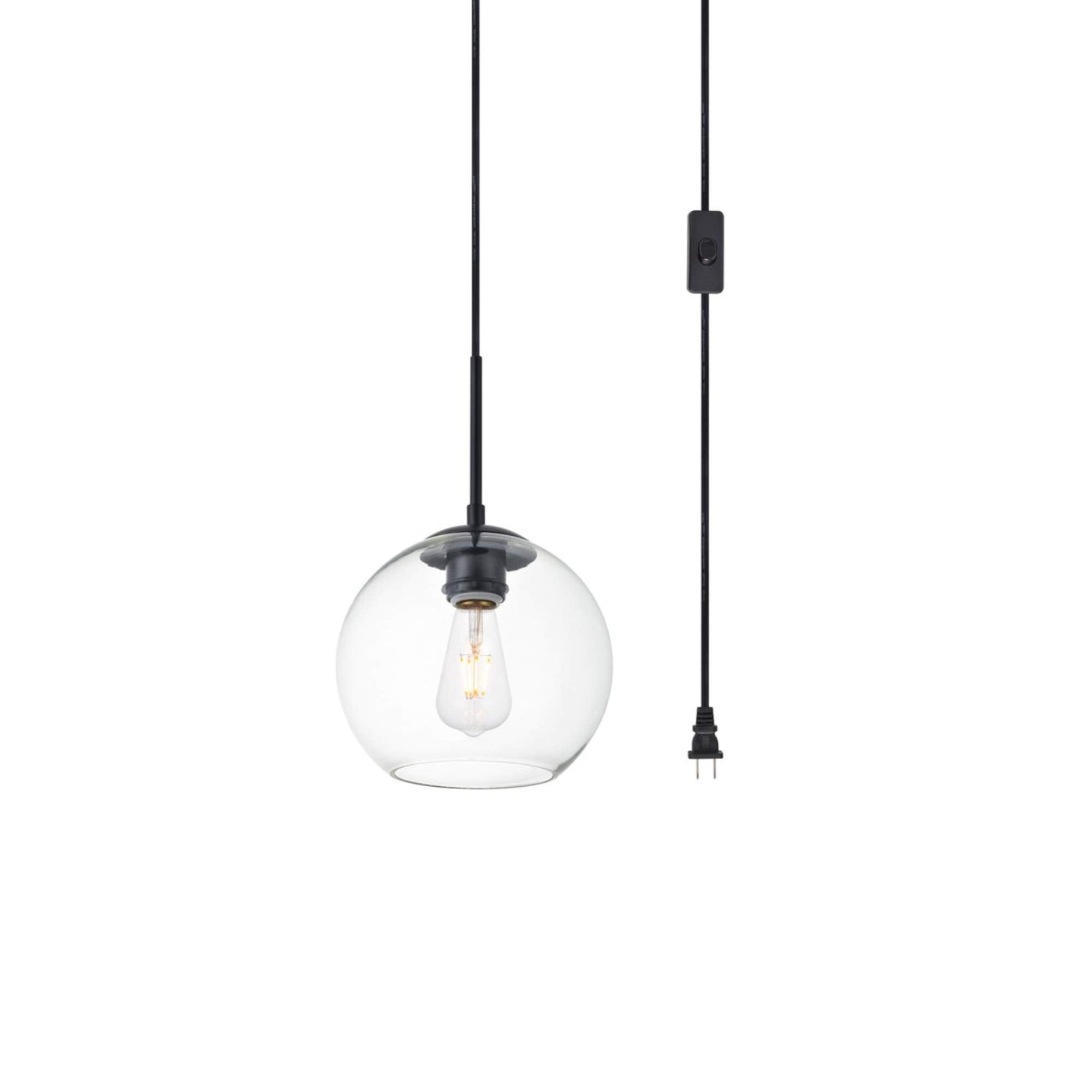 Living District Baxter 1-Light Mid-Century Metal Pendant in Black