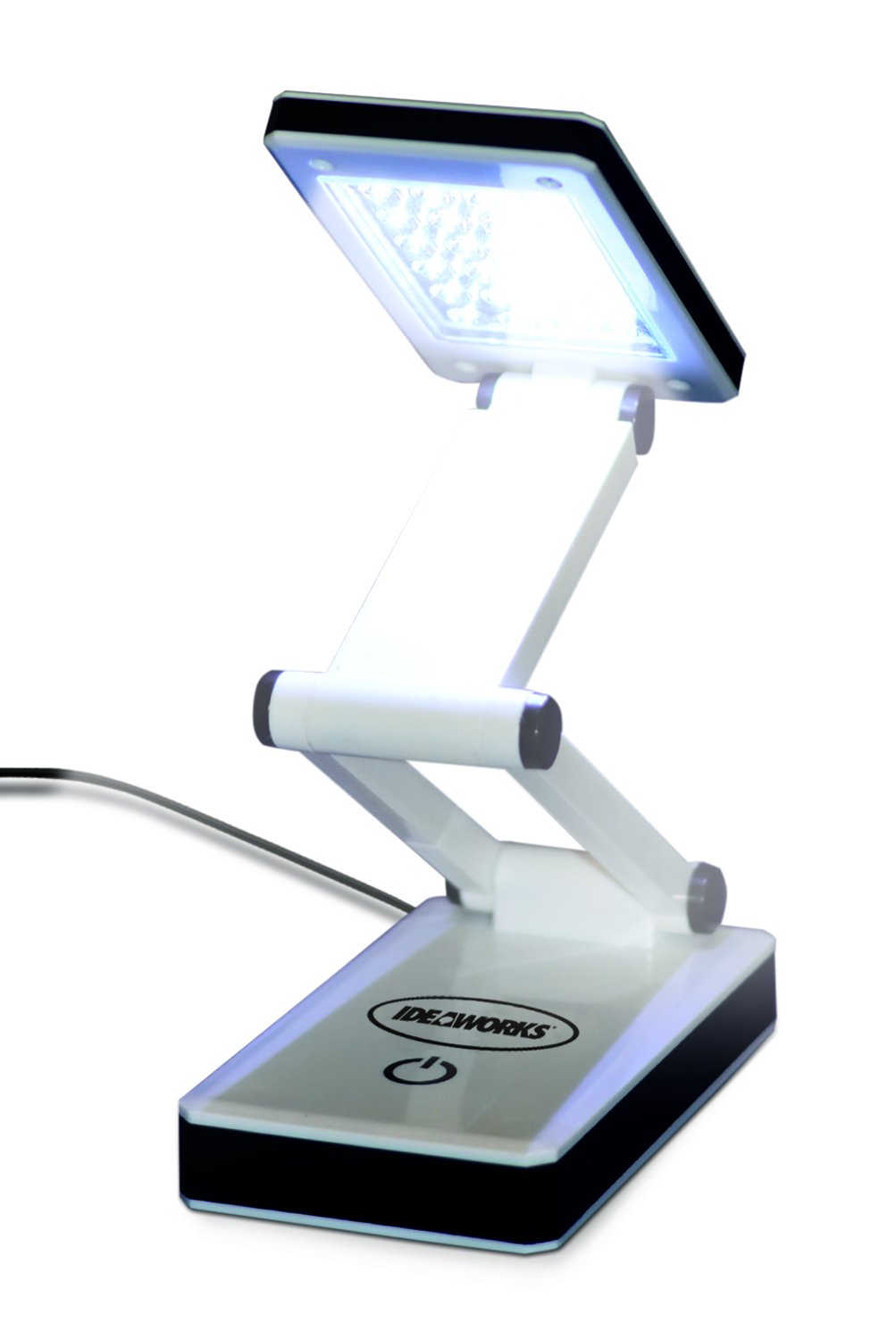 IdeaWorks LED Desk Lamp - Collapsible, Portable, Multi-Function, White, Model JB6921, Acrylonitrile Butadiene Styrene