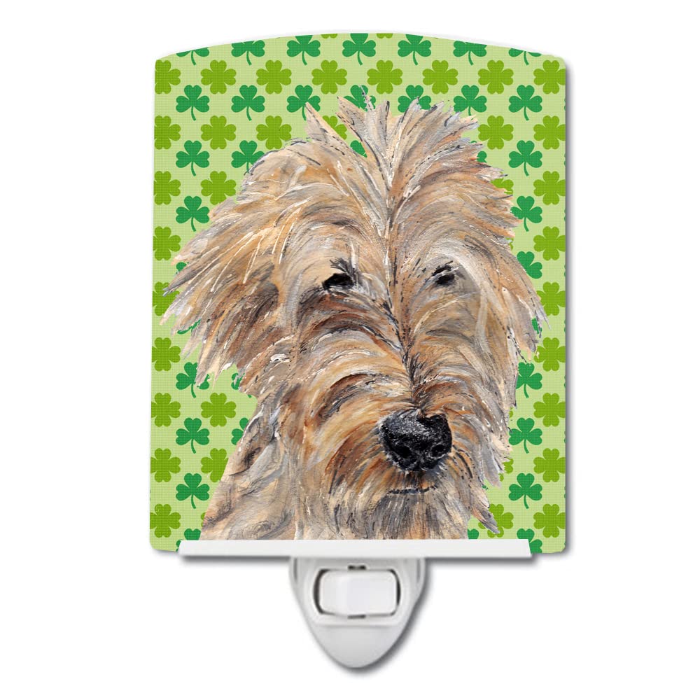 Carolines Treasures Ceramic Night Light Golden Doodle Shamrock 6x4x3 Multicolor Model SC9577CNL UL-Certified for Bedroom Bathroom Nursery