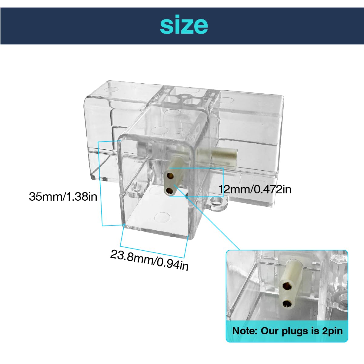 cezelux 5 Pack Hexagon LED Light Connectors, 90° T-Connector, 2 Pin, Clear Plastic, DIY Replacement for Honeycomb Lighting Systems