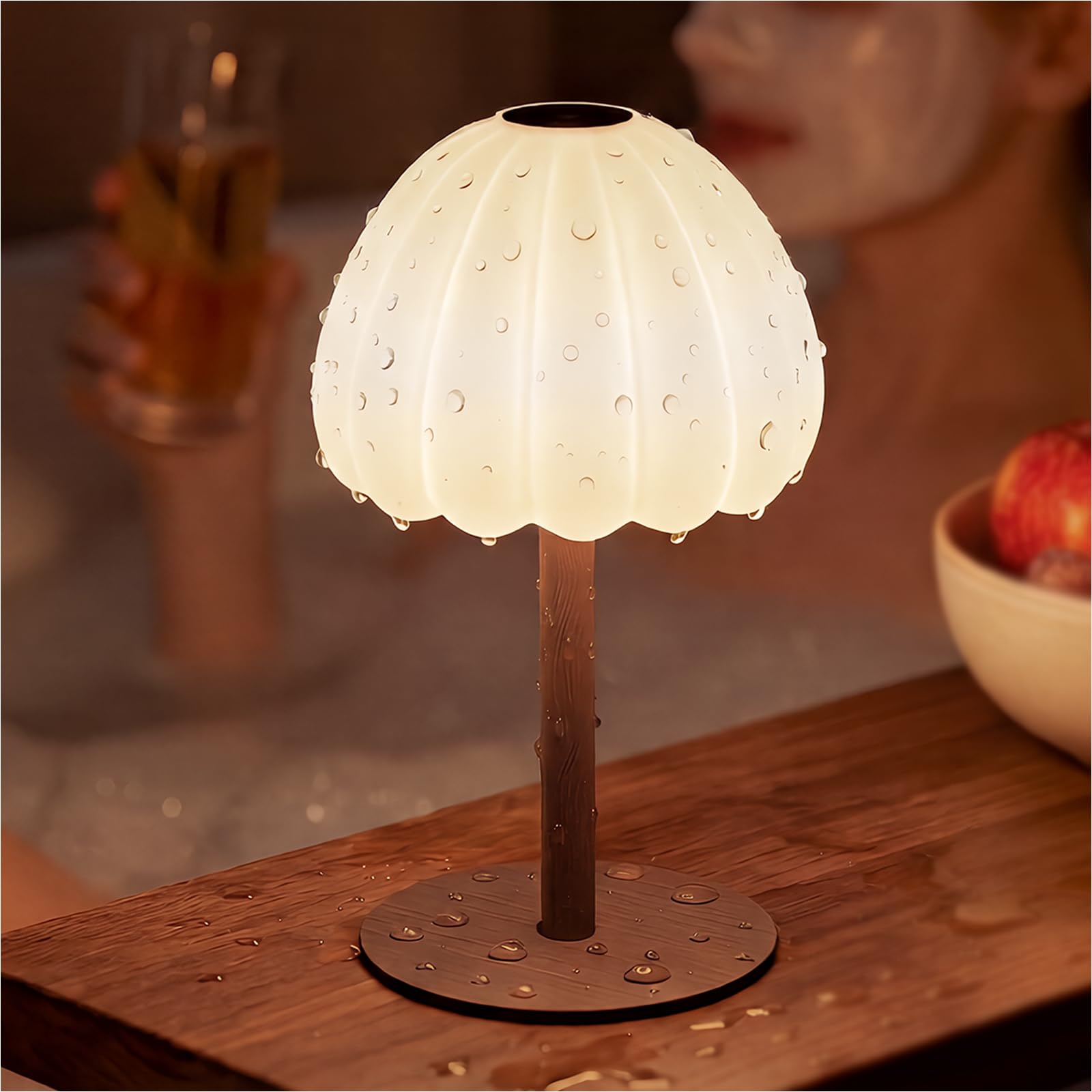 Hifree Rechargeable Waterproof Shower Lamp, IP65 Cordless Touch Dimmable Small Light for Inside Shower, 4500mAh Battery Operated