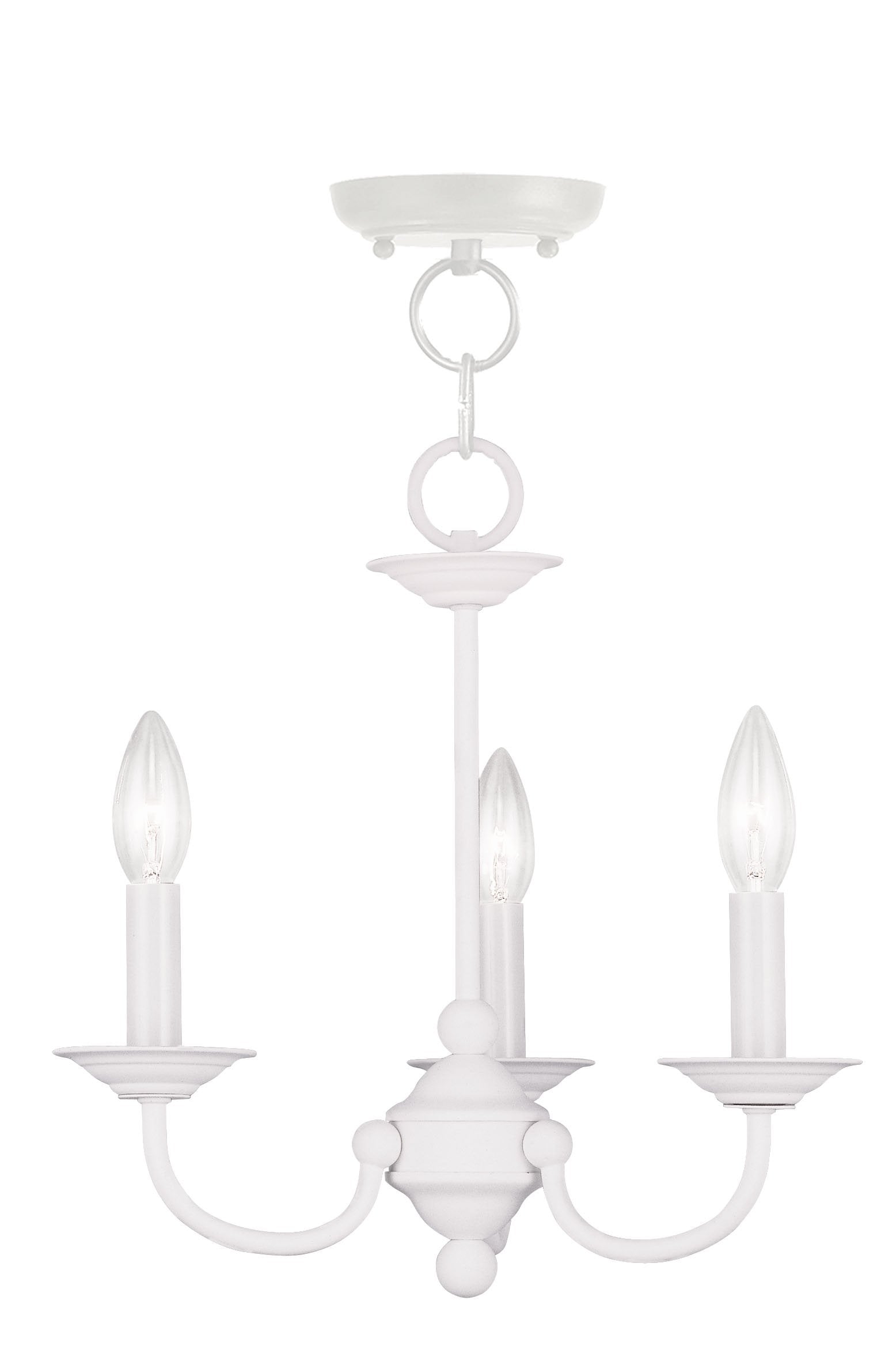 Livex Lighting Chandelier 4153-03 Glass White 14inL x 14inW x 14inH No Shades