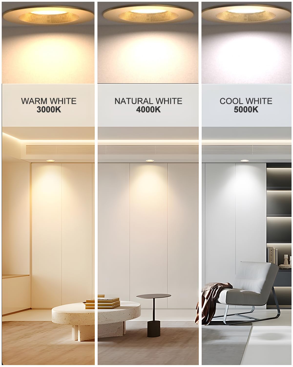 Lightdot 12W Dimmable LED Downlight 3CCT Selectable Gold, 6 Inch, Fixed 24 Pack, Model LRC-03G