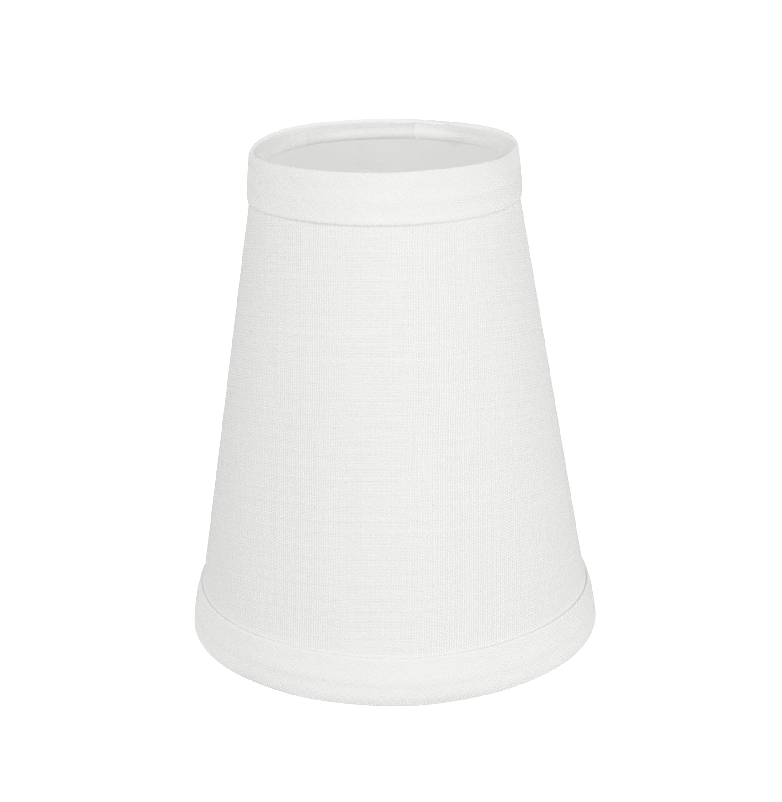 Aspen Creative 32080-6 Small Hardback Empire Shape Chandelier Clip-On Lamp Shade Set (6 Pack), Transitional Design In Off White, 4&quot; Bottom Width (2.5&quot; X 4&quot; X 5&quot;)