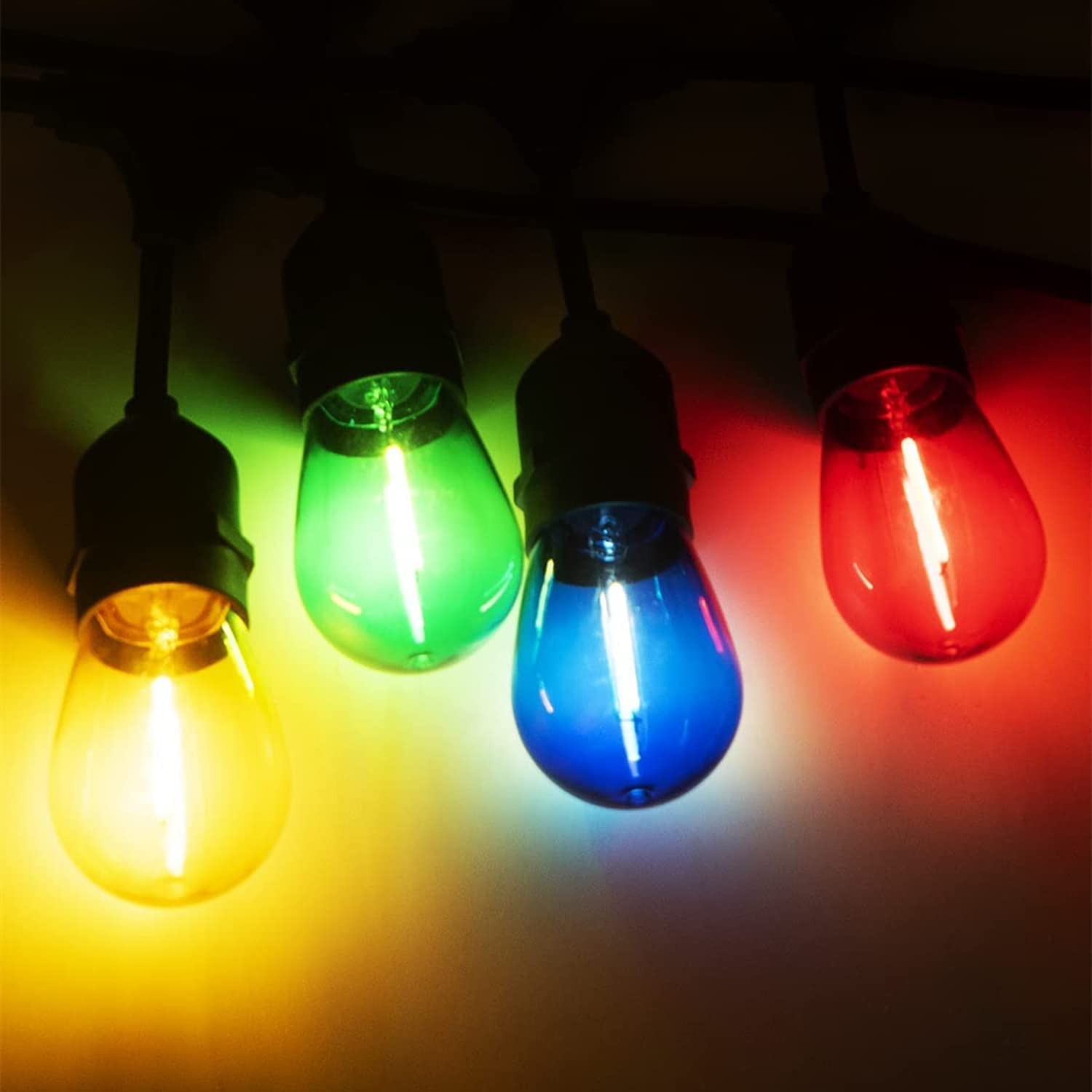 Minsily 15 Pack Red S14 Led Bulbs, Vintage Edison Style, 1W Replacement For String Lights