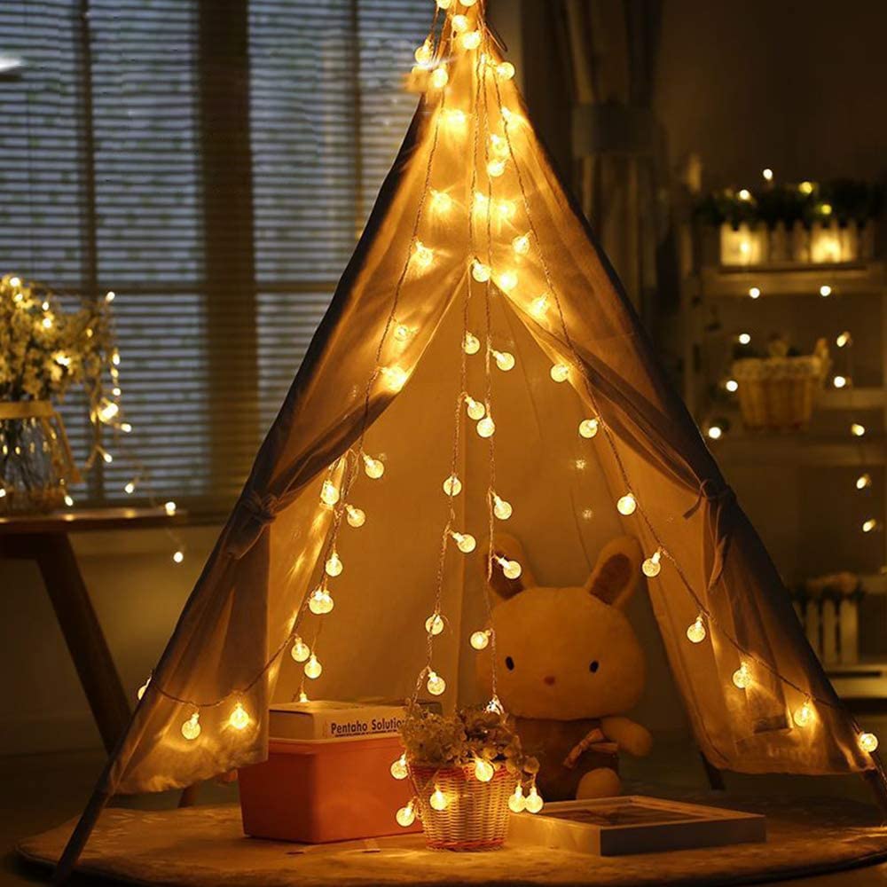 ANJAYLIA 26FT LED String Lights Battery Operated Waterproof Fairy Lights Warm White for Outdoor, Party, Home, Christmas Decor