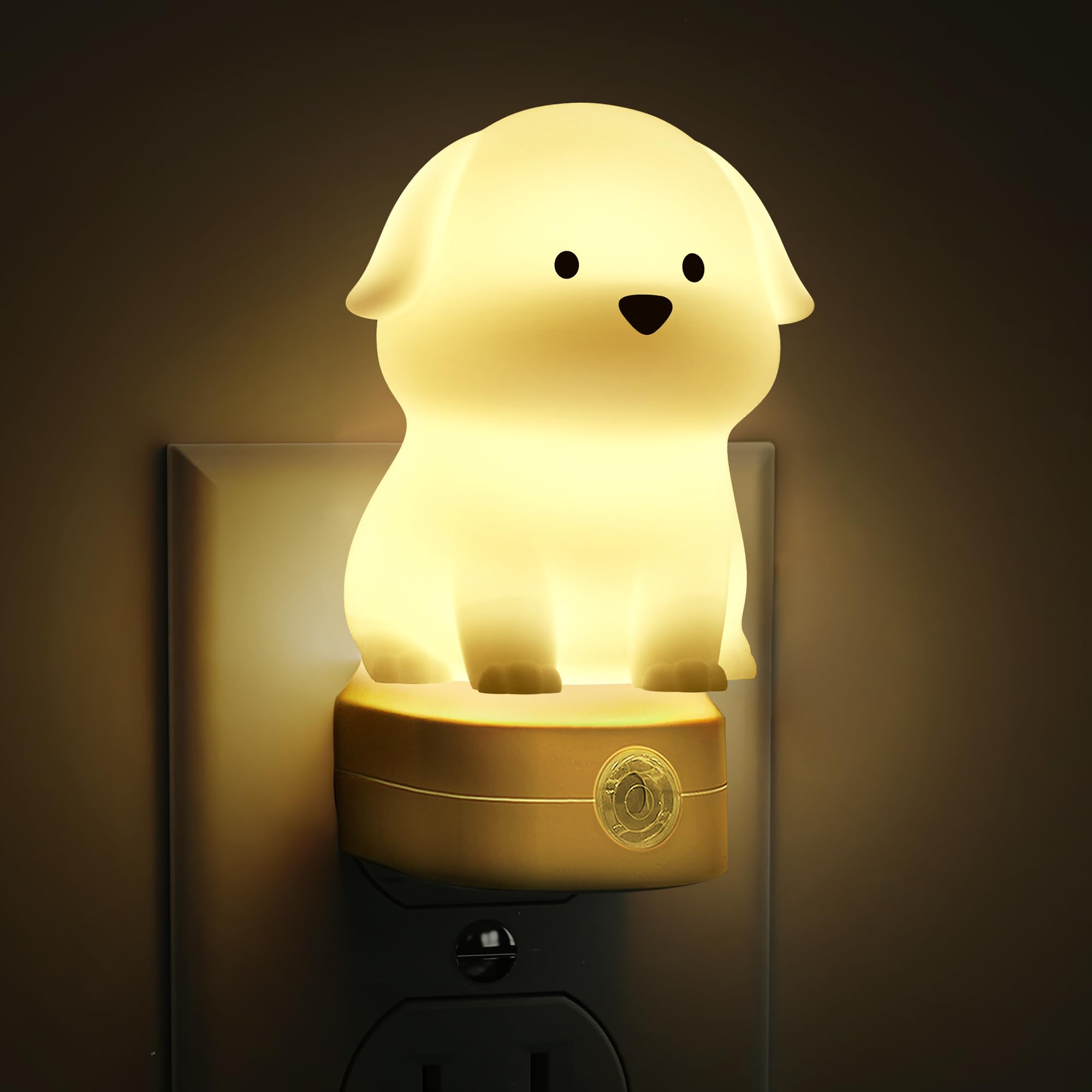 L Lohas Led Plug In Night Light For Kids  3D Cute Puppy Night Lights With Dusk To Dawn Sensor  Rgb+Soft White 3000K Dog Night Light  Christmas Birthday Gift Nightlight For Kids  Room Decor