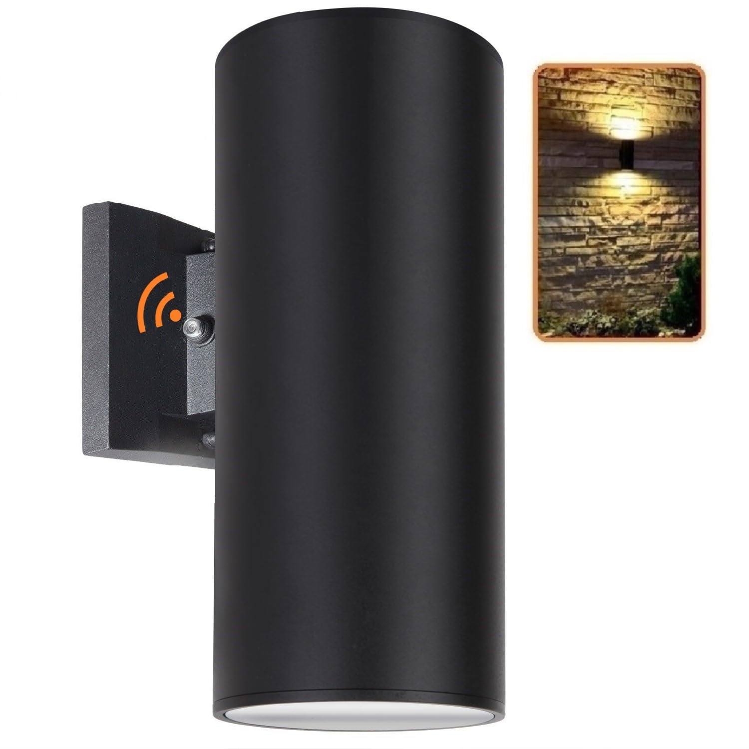 ZUUKOLE Outdoor Wall Sconce, Dusk to Dawn Sensor, Waterproof Aluminum, Up Down Light Fixture, Black, Model T001BT