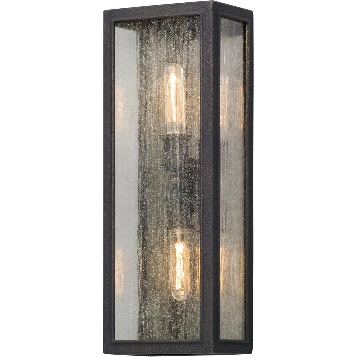 Troy Lighting B5103 Dixon - Two Light Outdoor Large Wall Lantren, Vintage Bronze Finish with Clear Seeded Glass, 22