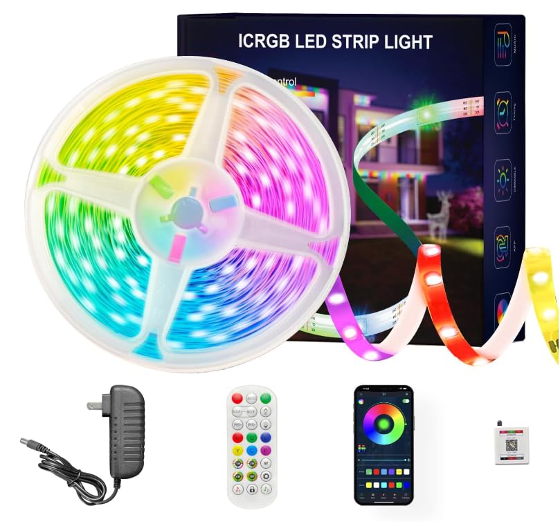 ATHONO LED Strip Lights 32.8ft, Multicolor, Music Sync, Remote App Control, Model YadingLBHC10M