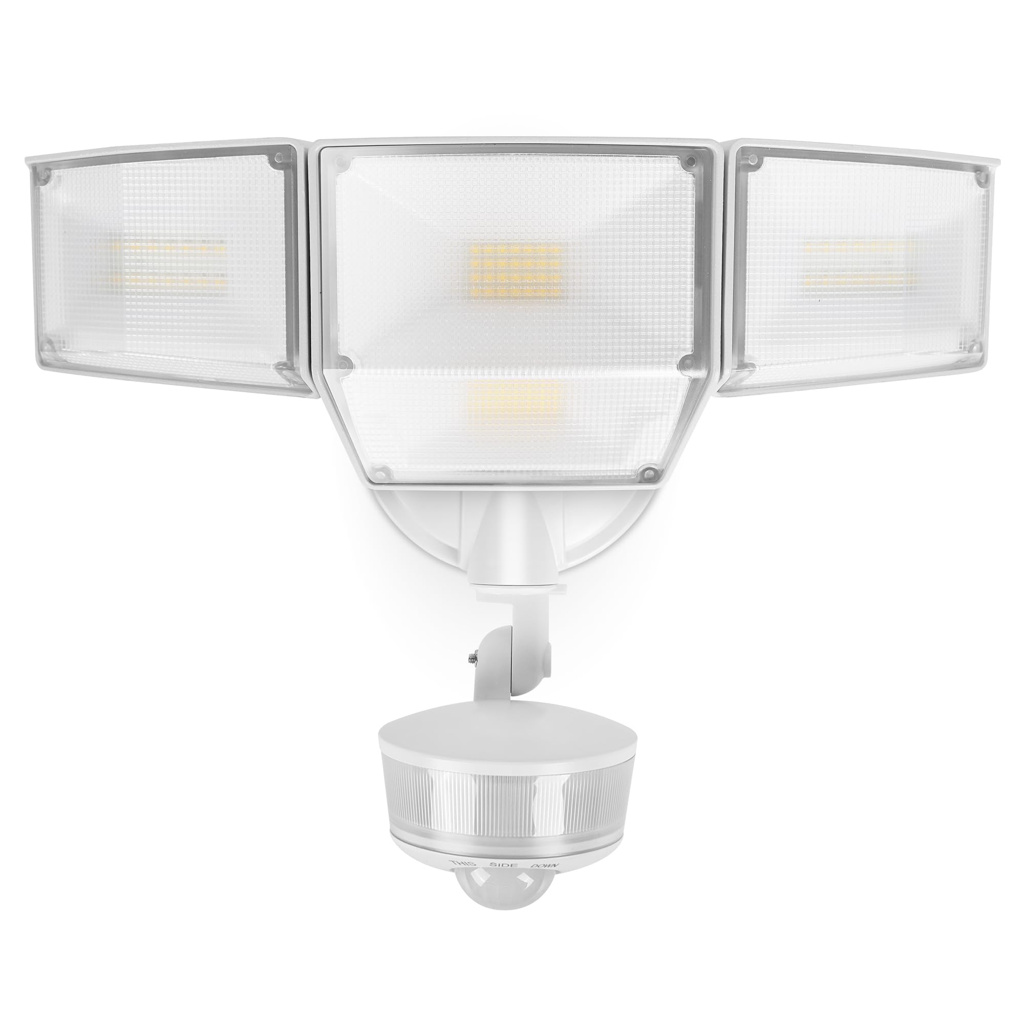 Lutec 84W 9500Lm Led Security Light Motion Sensor Outdoor Lights With Night Light, 4 Head Led Flood Lights Outdoor 5000K Dayligh