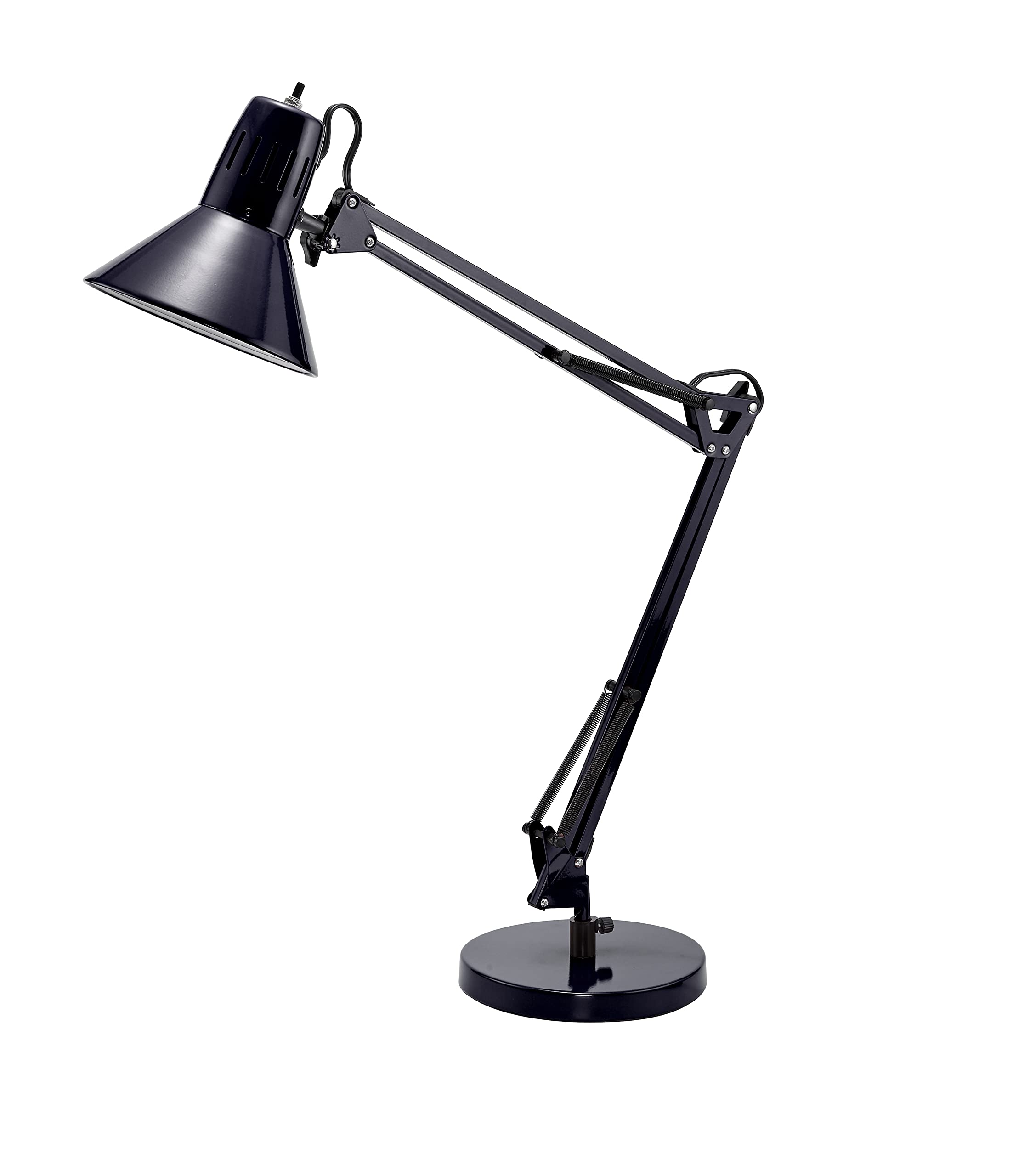 Bostitch Office VLF100D Swing Arm Desk Lamp, Metal, 36&quot; Reach with Multi-Joint Adjustment, Includes Replaceable LED Bulb (VLF), Black