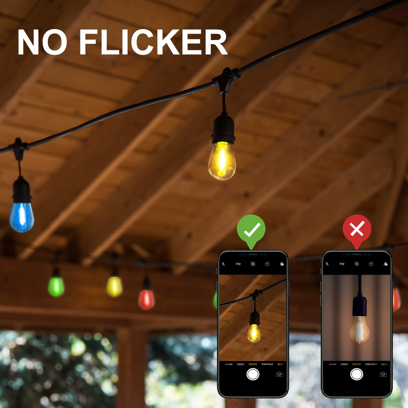 Dge S14 Outdoor Color 8 Pack Replacement String Light Bulbs 1.5 Watt Led Color Replacement Light Bulb, Shatter-Proof And Waterpr
