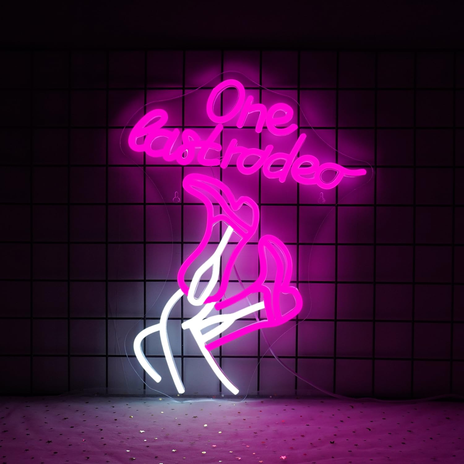 WLHOPE Neon Sign Cowboy Boots LED Light, Dimmable Acrylic Wall Decor, 12.6 x 16.5 inches, One Last Rodeo Model