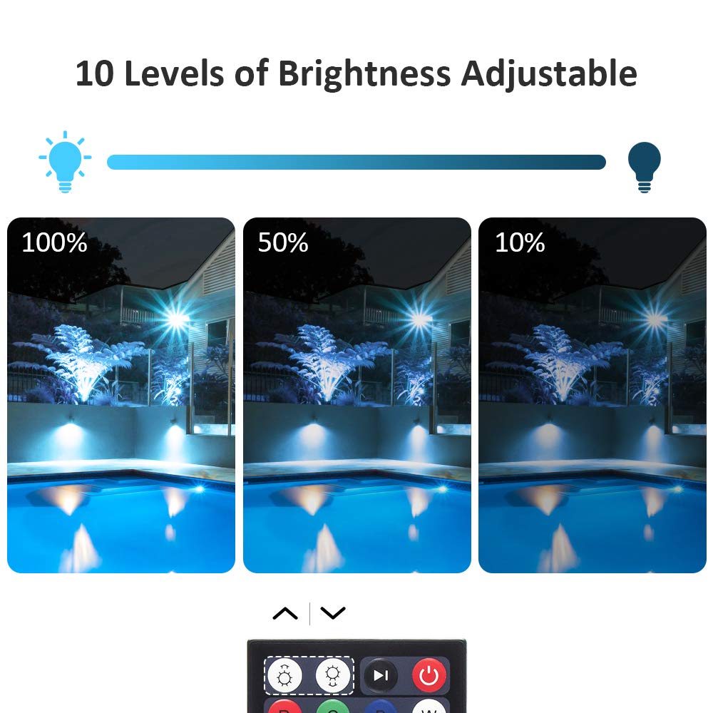 USTELLAR 100W Exterior RGB LED Flood Lights Color Changing Led Waterproof Color Floodlight Dimmable Party Uplighting Landscape W