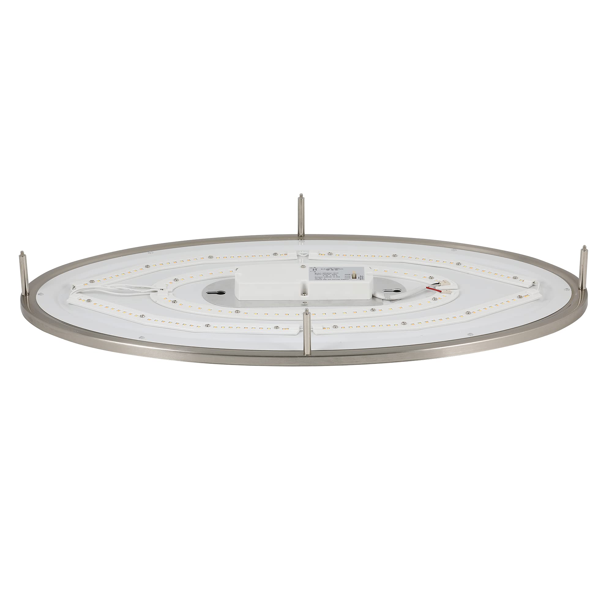DESIGNERS FOUNTAIN Flush Mount Ceiling Light, 24 Inch, Dimmable, 2800 Lumens, Brushed Nickel, Model EV1424C3C-35