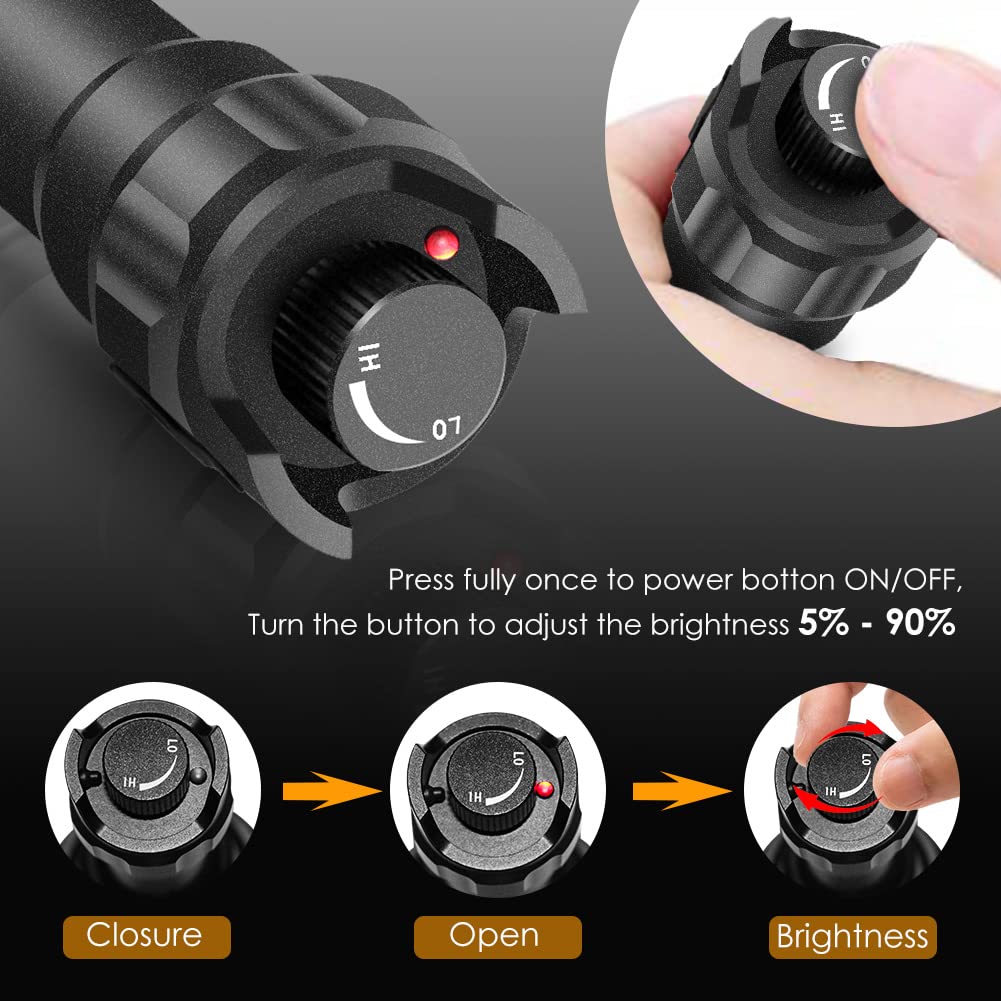 UniqueFire 1605 940nm IR Illuminator Flashlight Lights for Night Vision Zoomable Infrared Flashlight Illuminator with Dual Contr