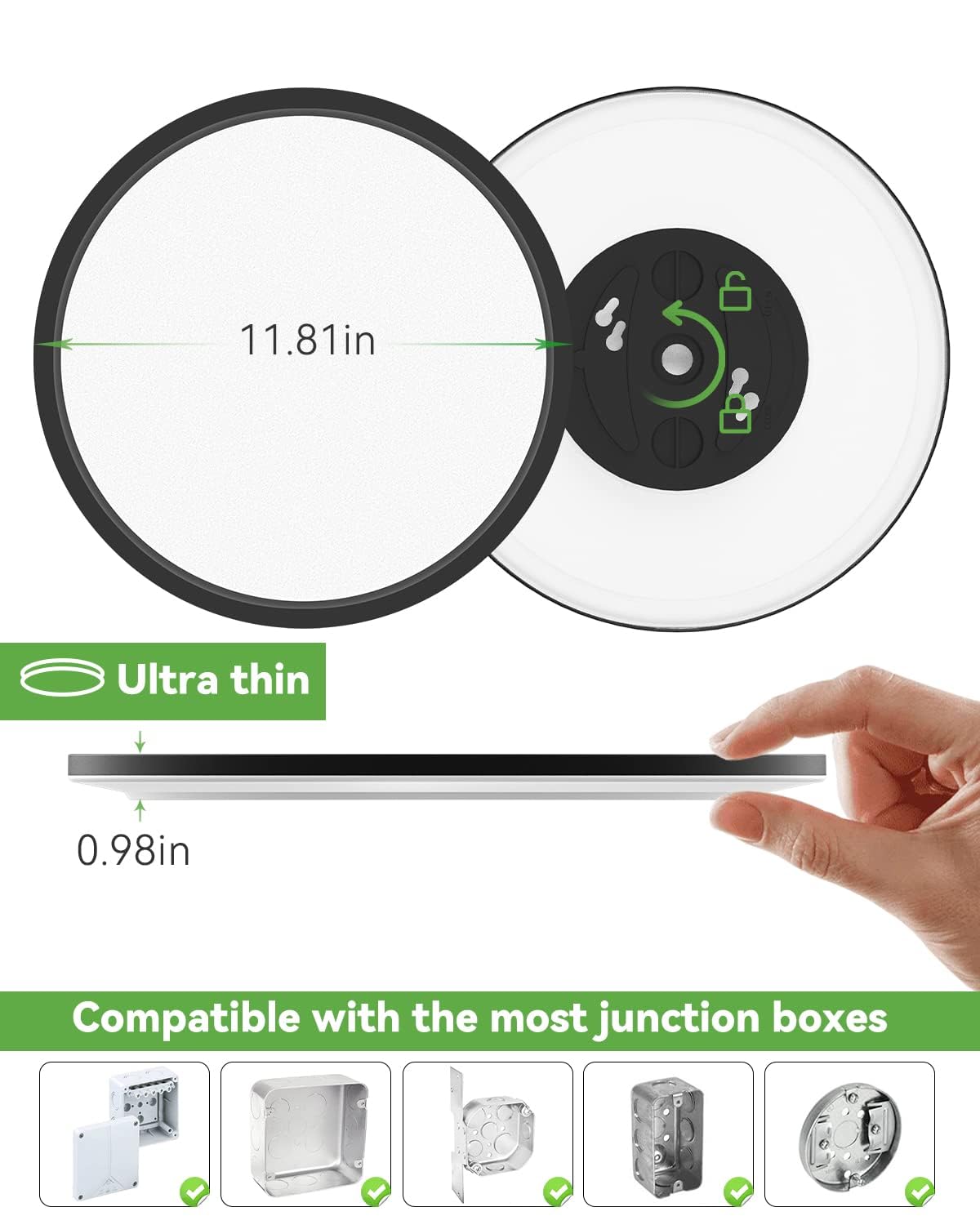 Zemty 8Pack 12 Inch Led Flush Mount Light, 28W 3200Lm Super Slim Ceiling Light Fixture, 3000K/4500K/6000K Selectable Ceiling Lam