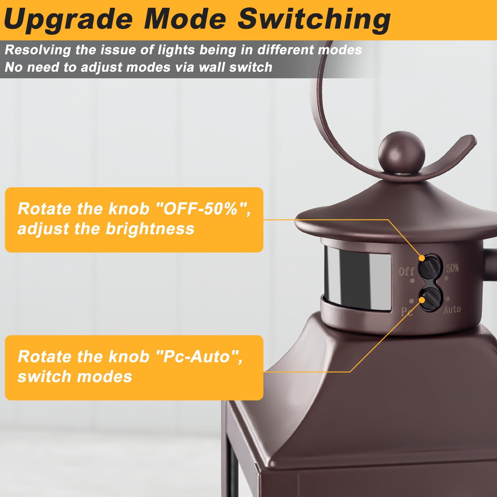 Yolsunes Modern Oil Rubbed Bronze Motion Sensor Outdoor Wall Lights - 16" Sconces, Dusk to Dawn, 2 Pack