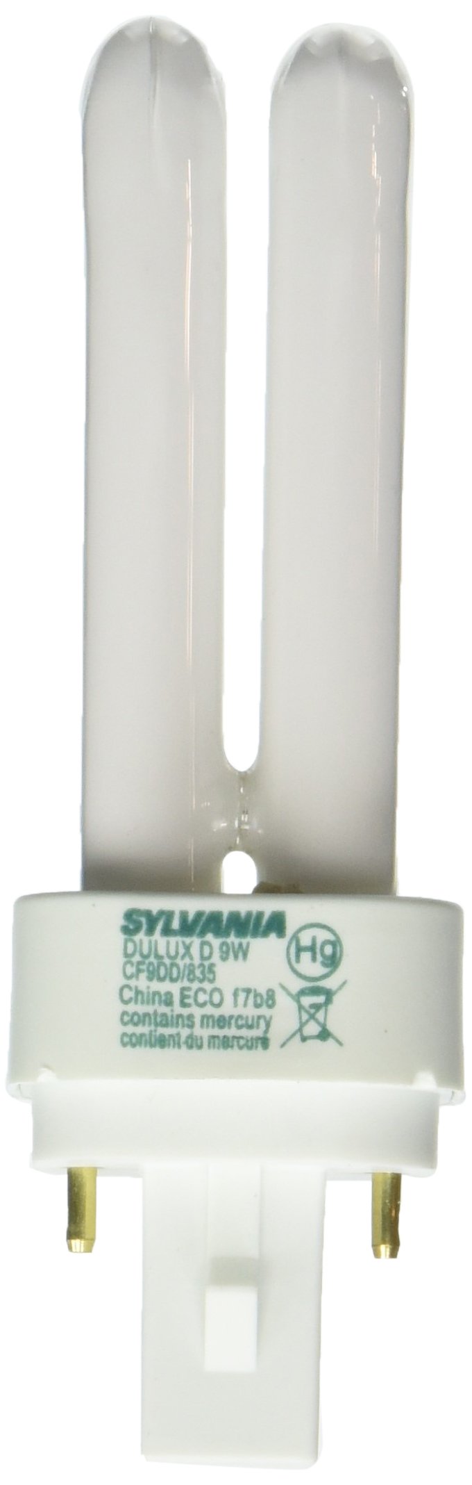 LEDVANCE Sylvania 21123 Compact Fluorescent Bulb, 9-Watt, 3500K, Glass, Double Tube