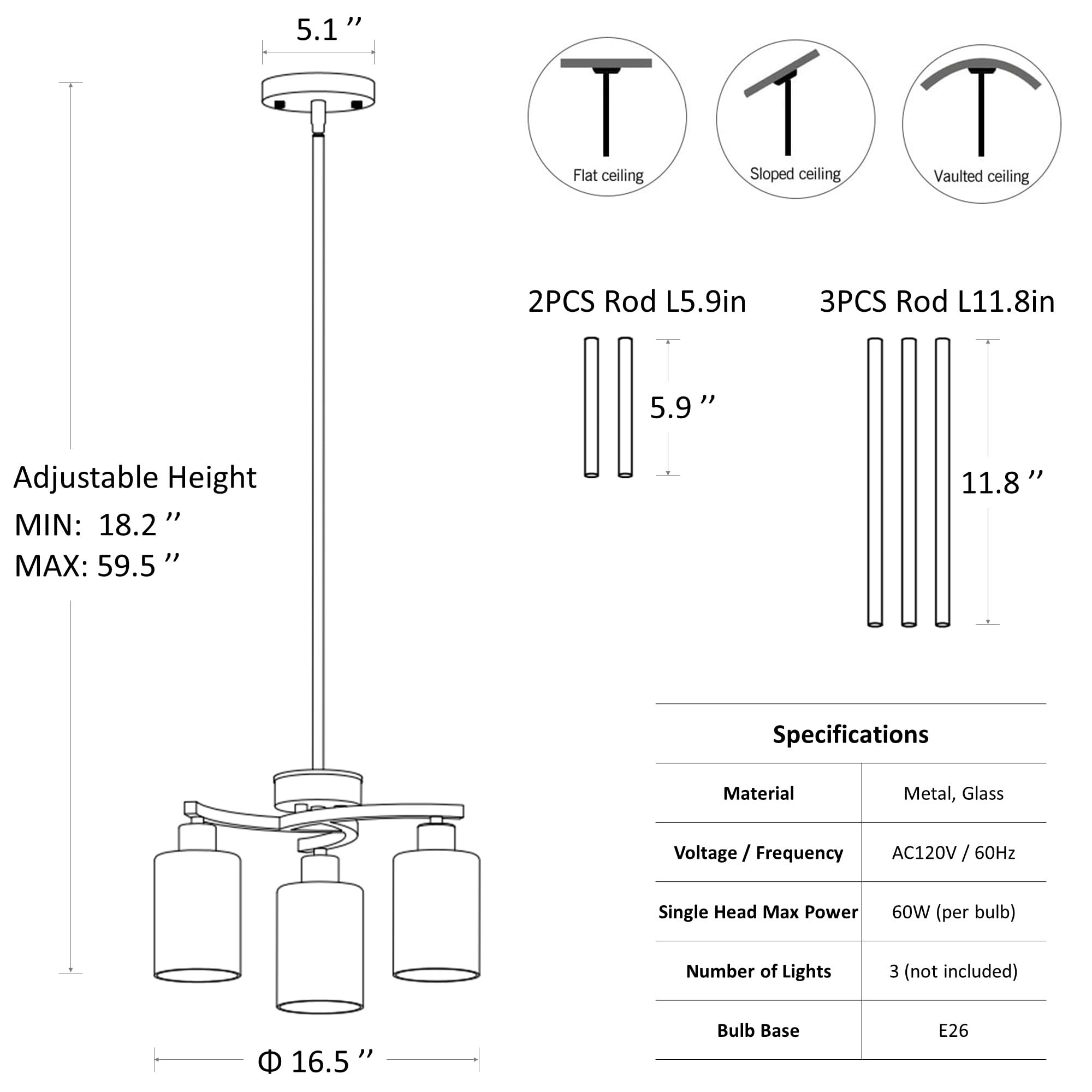 Cnratye 3-Light Gold Dining Room Chandeliers Over Table  Contemporary Kitchen Island Pendant Lighting  Industrial Hanging Light Fixture For Entryway Hallway Foyer Bedroom  Clear Glass Shade