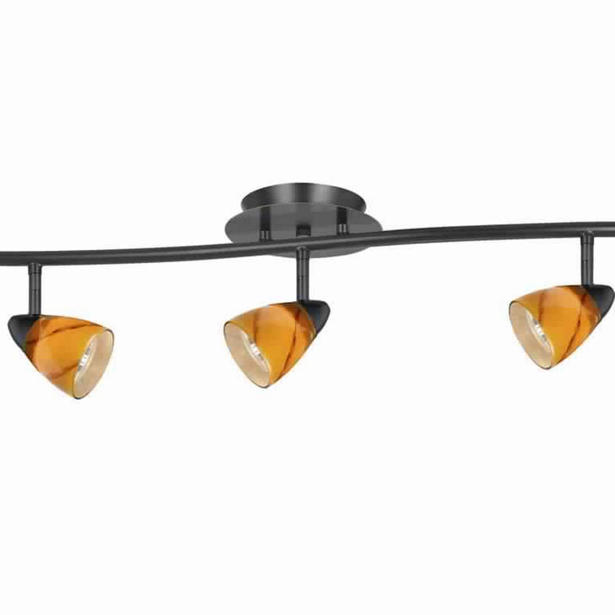Benzara 5 Light Metal Track Light Fixture, Black and Yellow, Model BM225649
