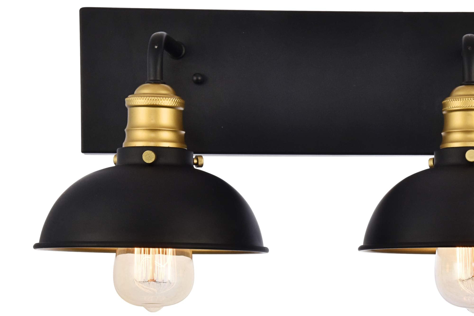 Elegant Lighting Living District Indoor Modern Home Decorative Bright Ceiling Anders Collection Wall Sconce D27 H8.3 Lt:3 Black and Brass Finish