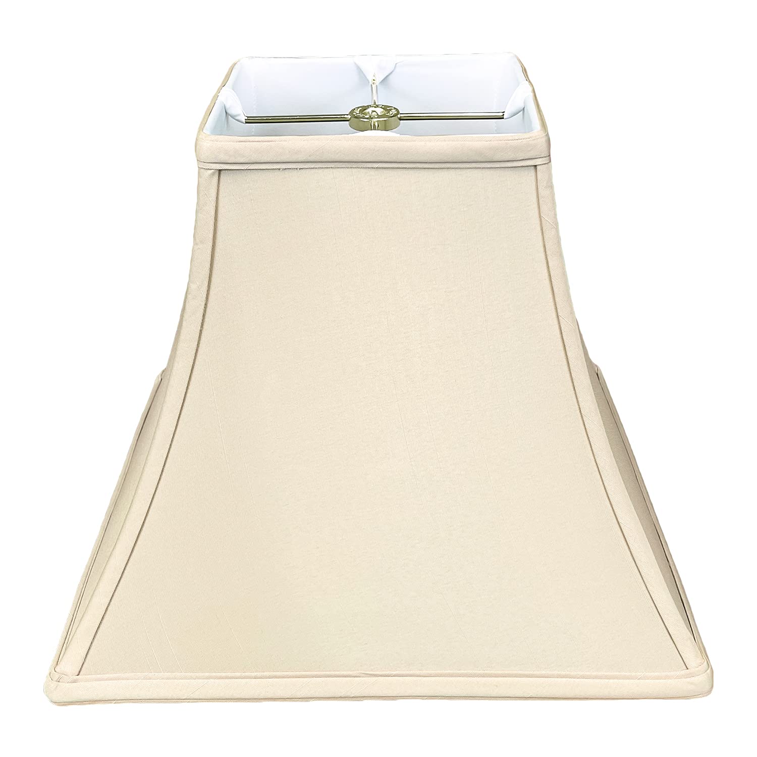 Royal Designs Square Bell Lamp Shade, BSO-715-14BG, 7x14x11.5, Silk-type Shantung, Beige