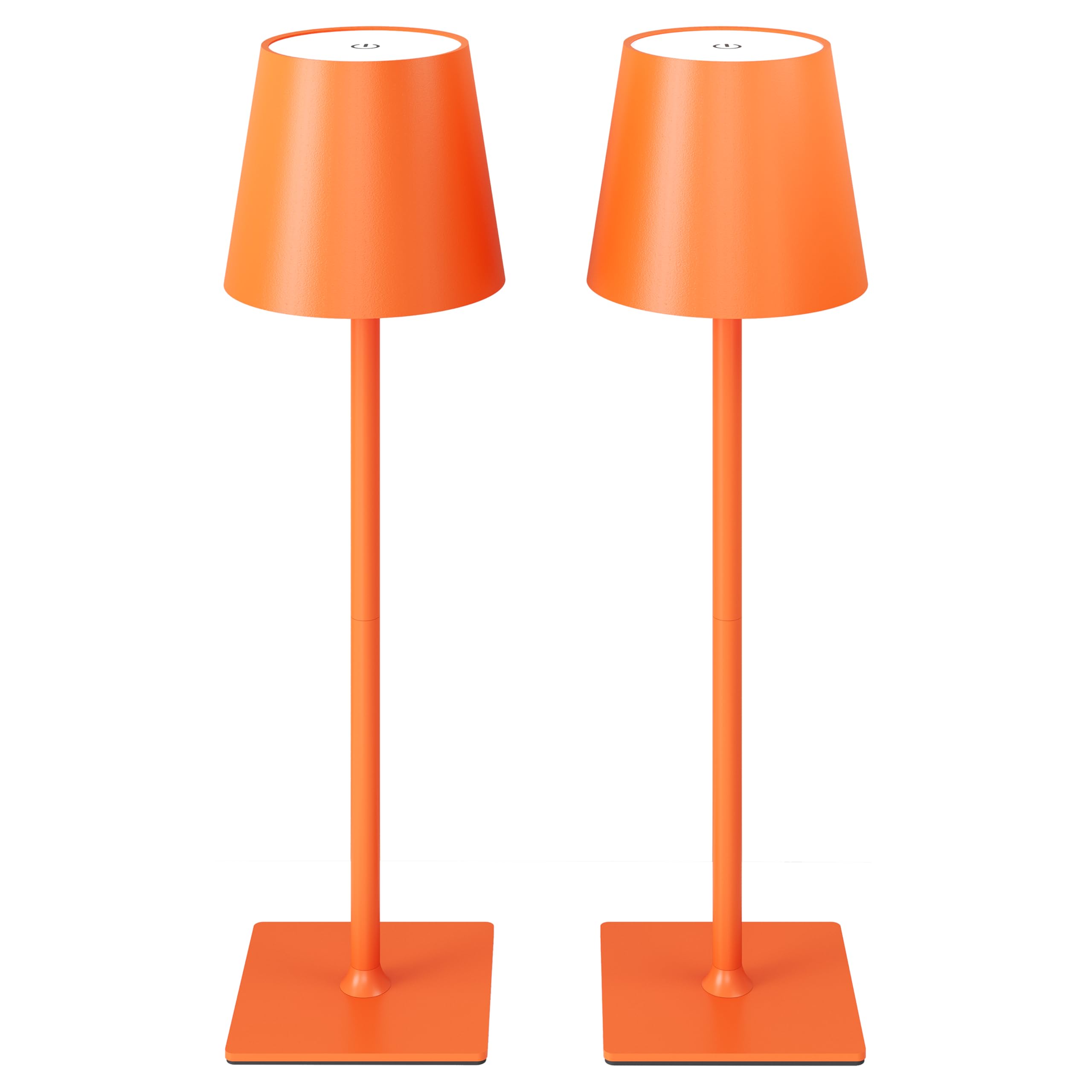 CHLORANTHUS Cordless Table Lamps 2 Pack, Stepless Dimming, 5000mAh LED, Orange