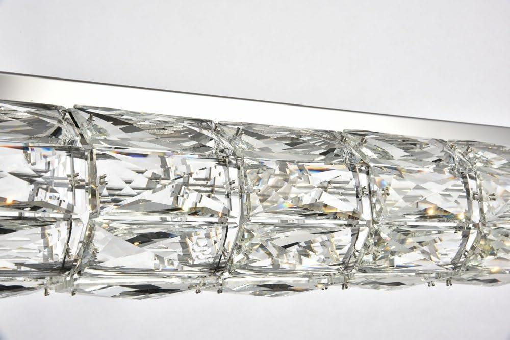 Elegant Decor Indoor Modern Valetta Integrated LED chip Light Chrome Chandelier Clear Royal Cut Crystal - 42.5x3.7x3.9