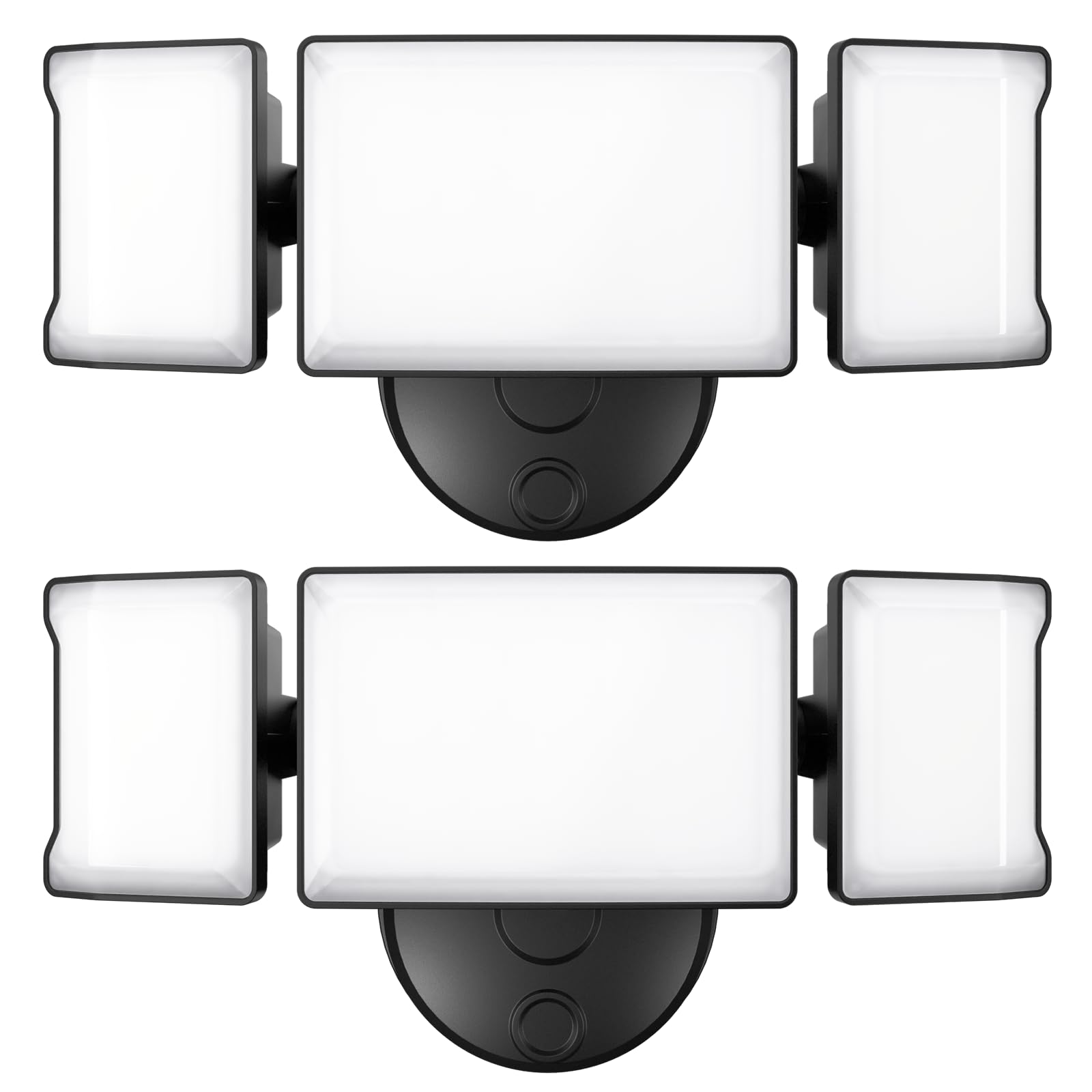 Olafus 60W Flood Lights Outdoor 2 Pack, 6000LM, 6500K, IP65 Waterproof, Black, Model BDB50-3