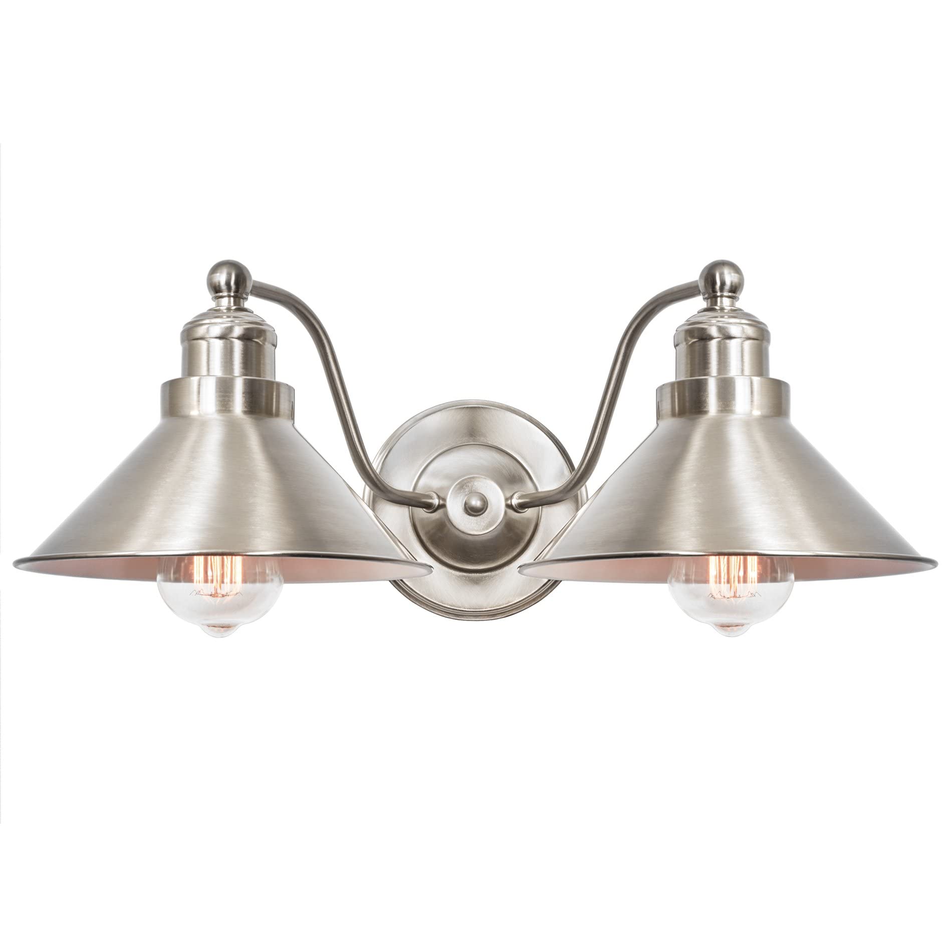 Kira Home Welton 8.5 Modern Industrial Wall Sconce  Brushed Nickel Finish