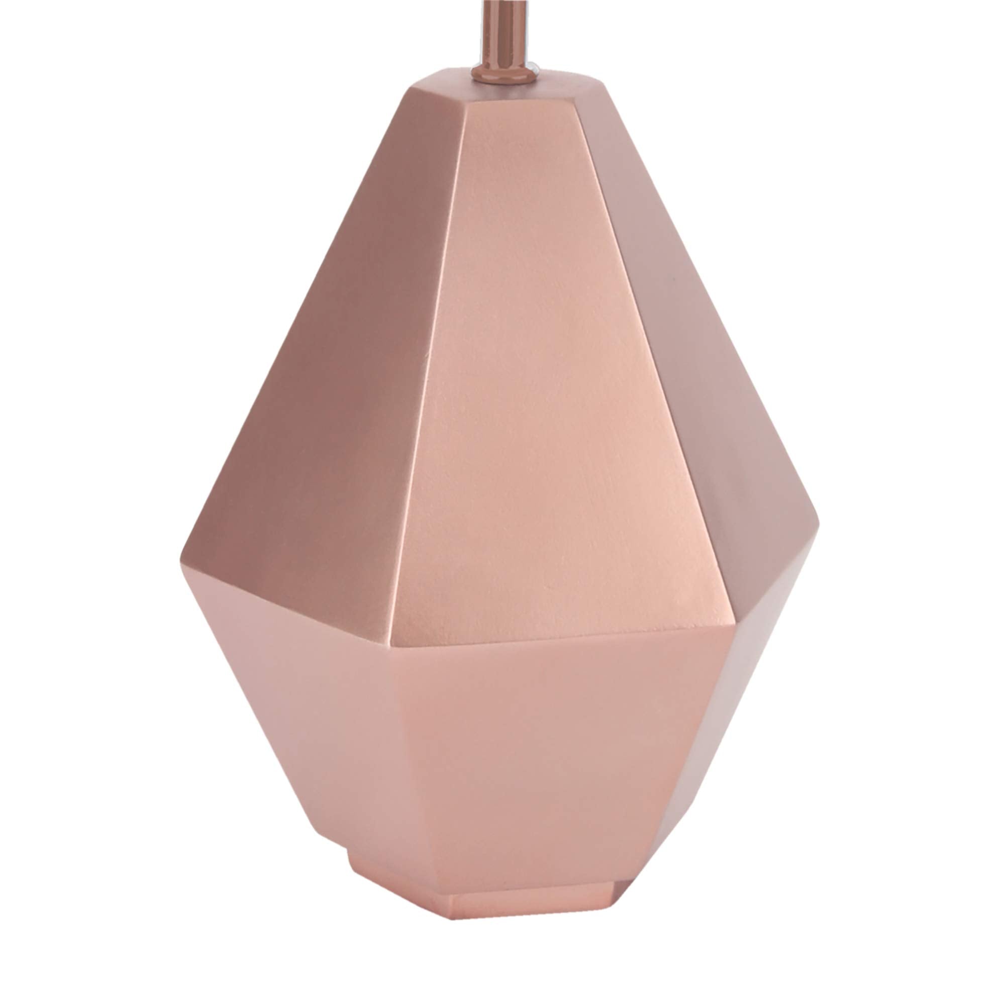 Lambs & Ivy Rose Gold Modern Hexagon Nursery Lamp With Shade & Bulb