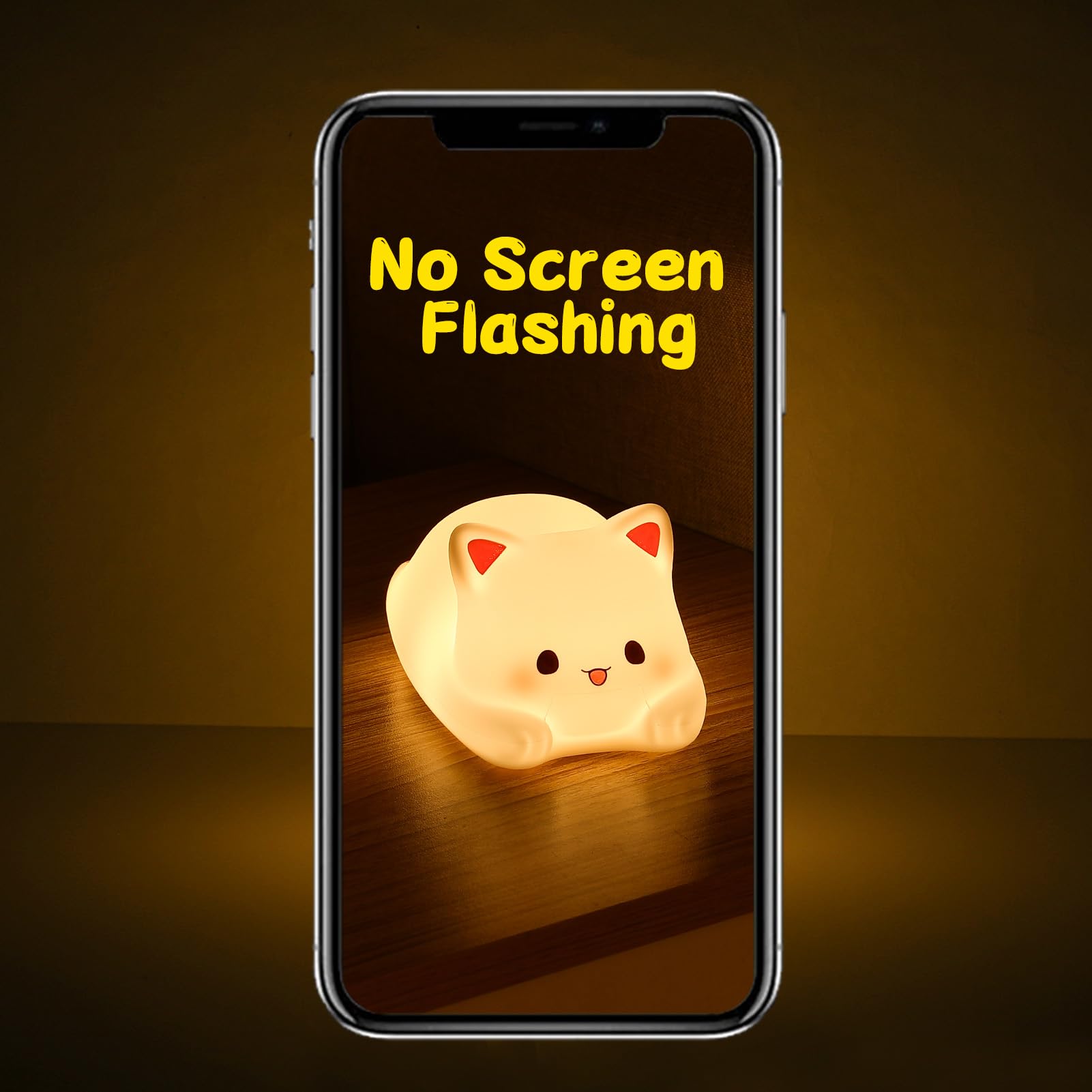 LOVERUIS Cute Cat Night Light for Kids, Dimmable Nursery Lamp, 4 inches, Multicolor, Model ZHLJ1