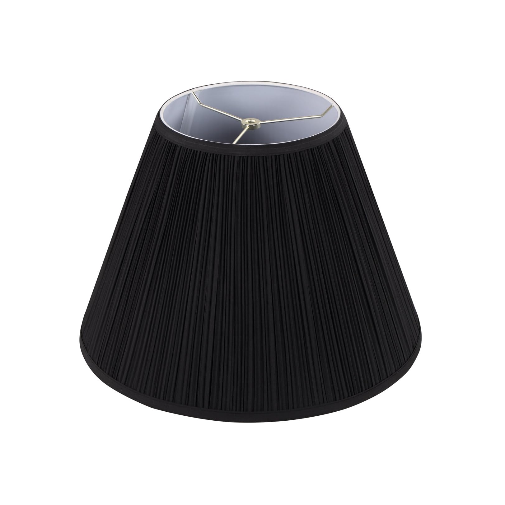 Aspen Creative 33144, Mushroom Shaped Pleated Traditional Spider Construction Lamp Shade, Black, 9&quot; Top x 18&quot; Bottom x 13&quot; Slant Height