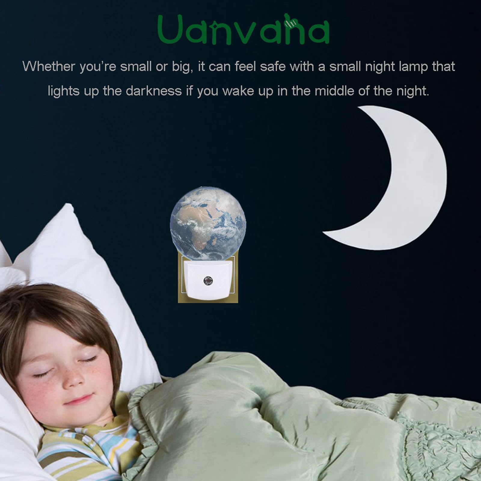 Uanvaha Planet Night Lamp Earth With Continents Oceans Plug In Night Lights Auto Led Lamp Energy Saving Round Lights For Boys Gi