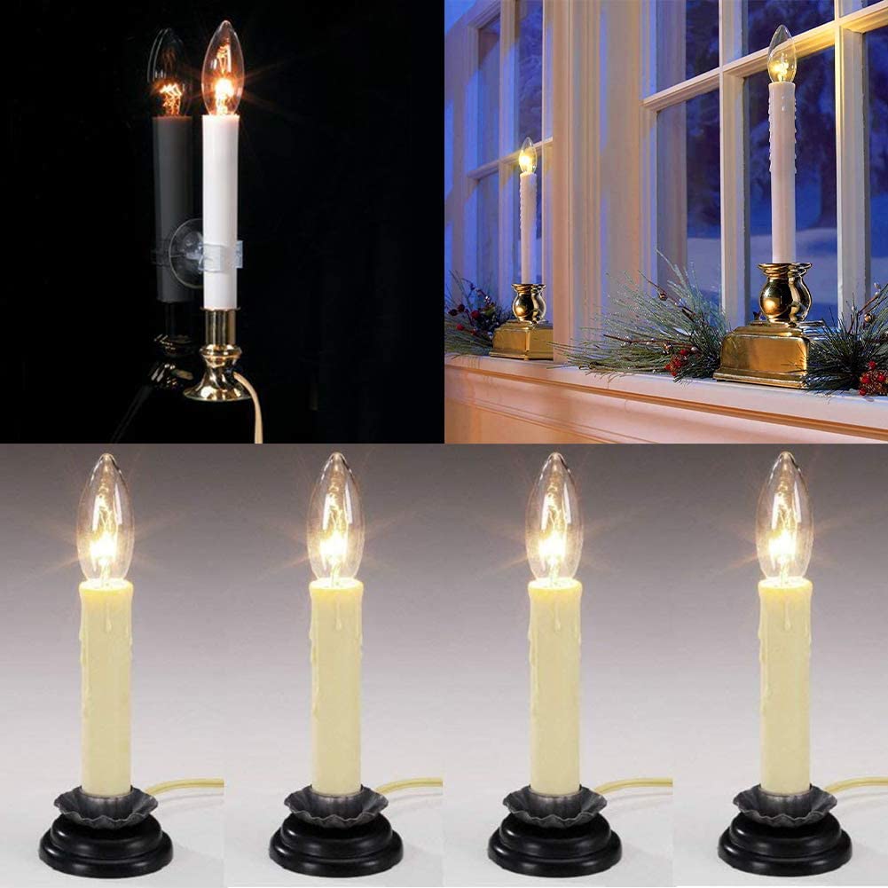 Romasaty 25PK Crystal Clear E12 Candelabra Light Bulbs - 7W, Transparent for Chandeliers, Ceiling Fans, and Fireplaces