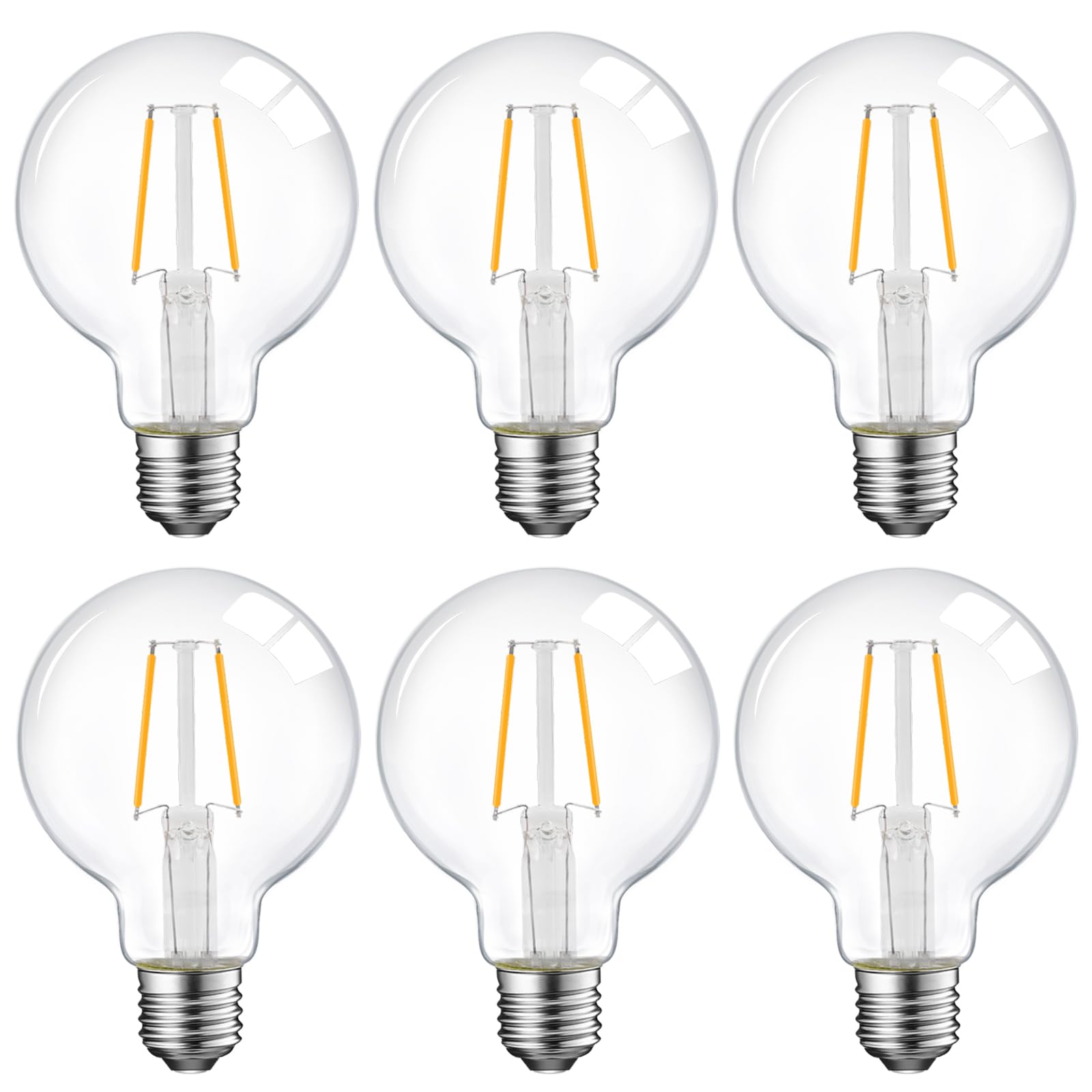 Energetic 12-Pack Dimmable Led Globe Light Bulb, G25 Led Vintage Light Bulb, 60W Equivalent, 500Lumens, 2700K Soft White, E26 Ba