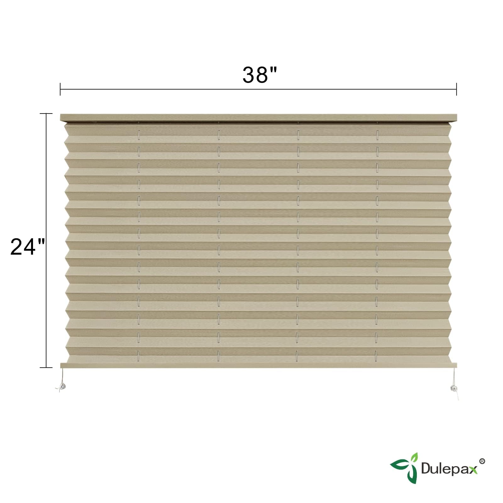 Dulepax RV Pleated Shades, 38"W x 24"H, Cappuccino, Ideal for Travel Trailers and Motorhomes