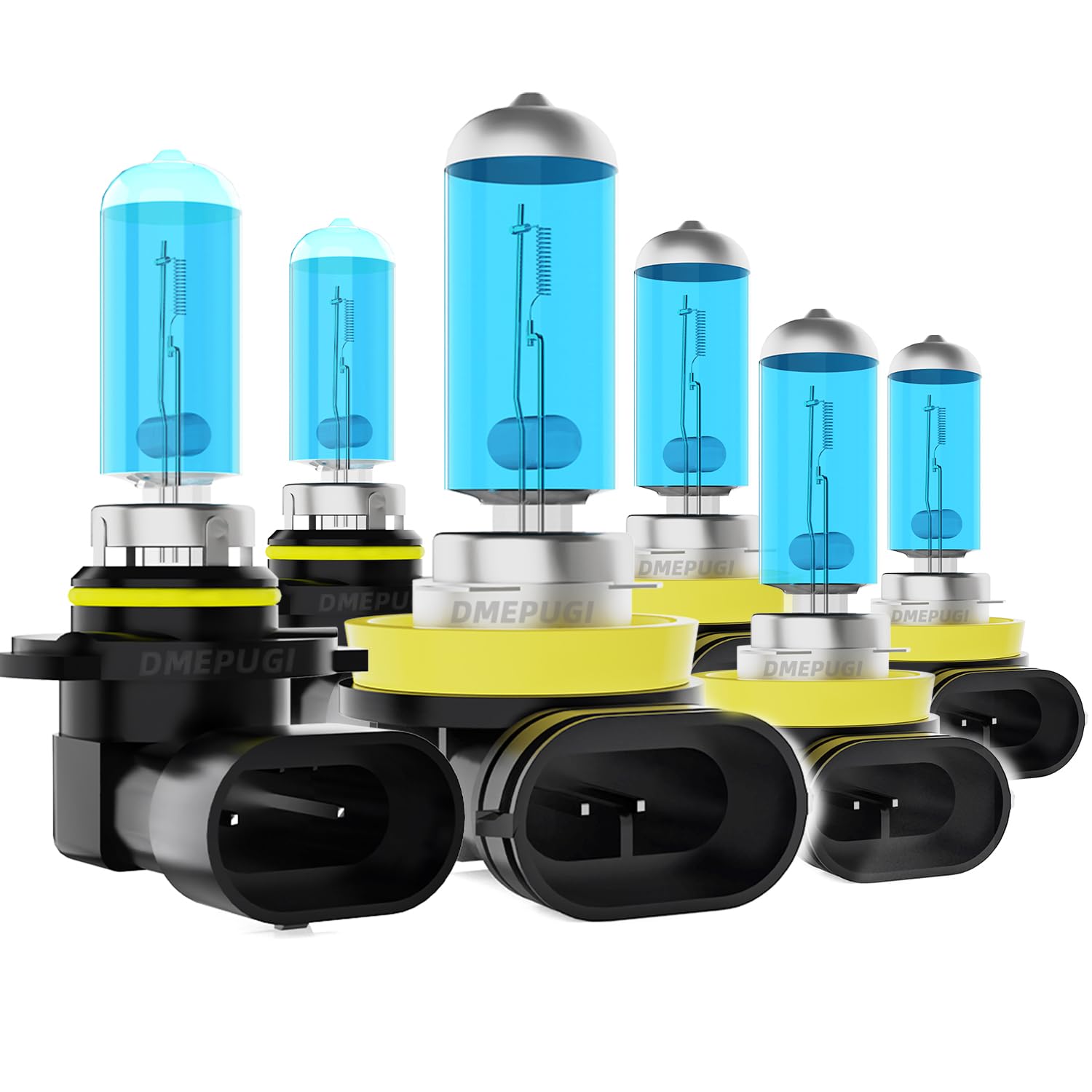 DMEPUGI Compatible With Chevy Silverado 1500 1999-2002 halogen Headlight Bulbs, 9005/HB3/H10 High Beam + 9006/HB4 Low Beam halog